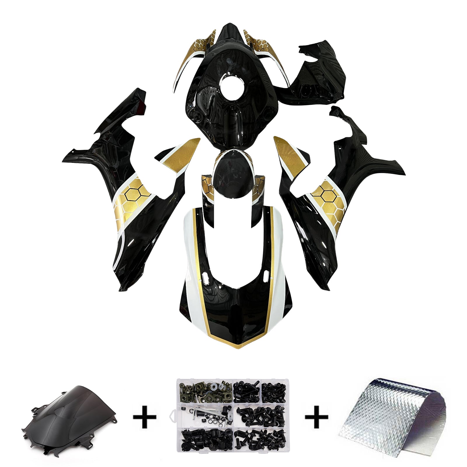 Kit de carénage d'injection carrosserie plastique ABS pour Yamaha YZFR1 YZF-R1 2015-2019