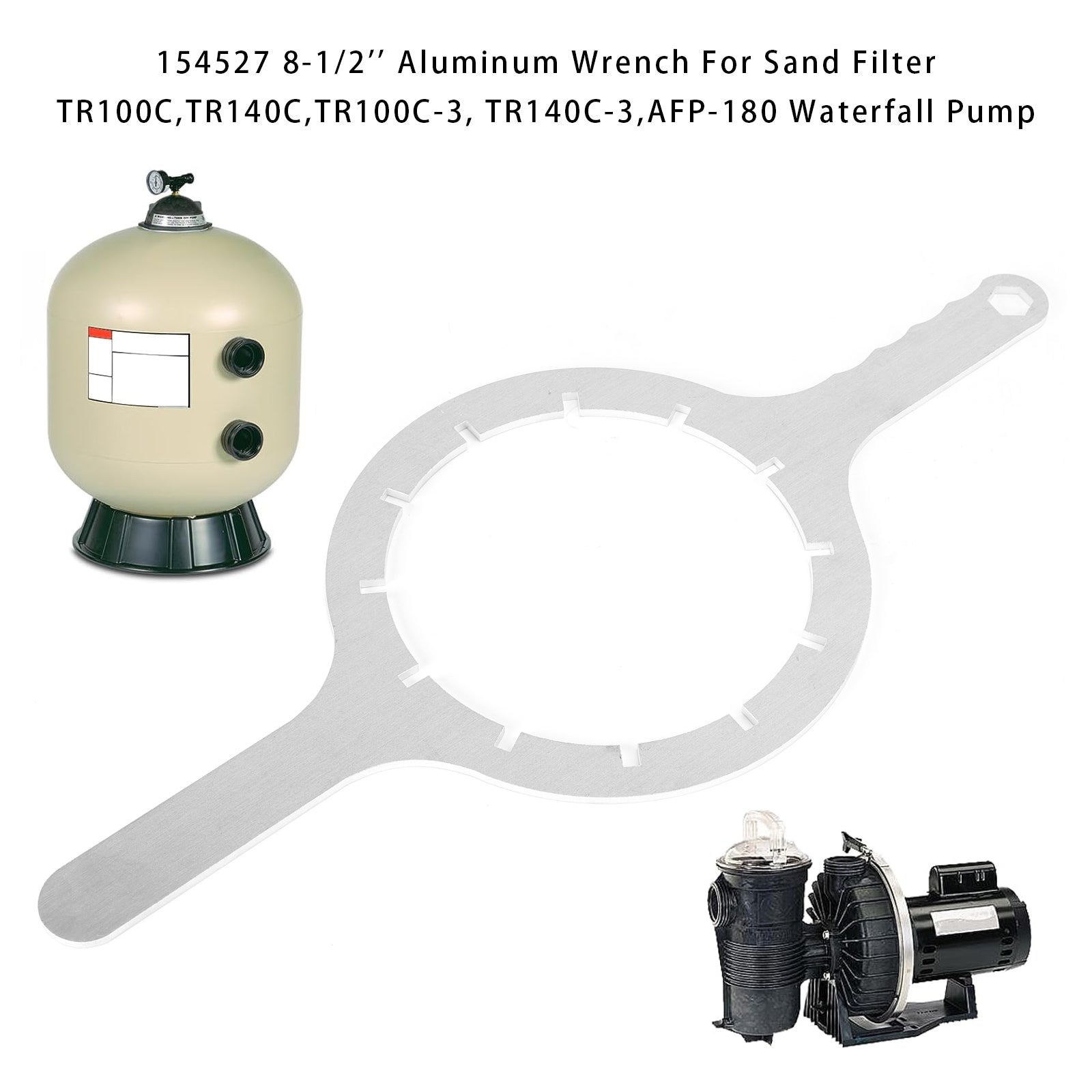 154527 8-1/2 '' aluminium sleutel voor zandfilter TR100C TR140C, TR100C-3, TR140C-3