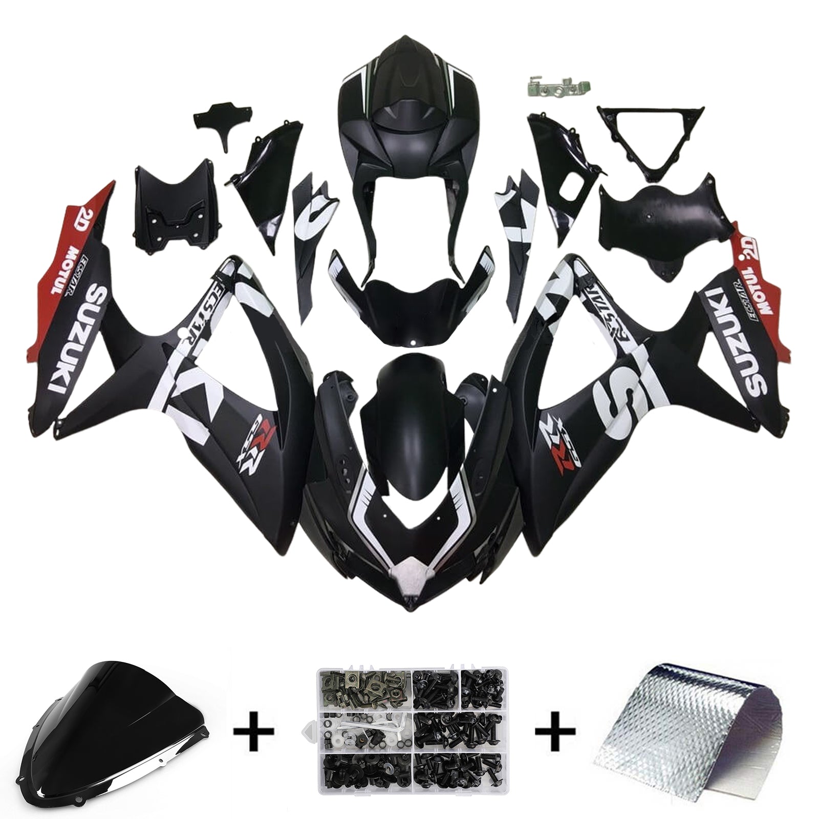 2008-2010 Suzuki GSXR 600/750 K8 Injeksjon Fairing Kit karosseri plast abs ABS