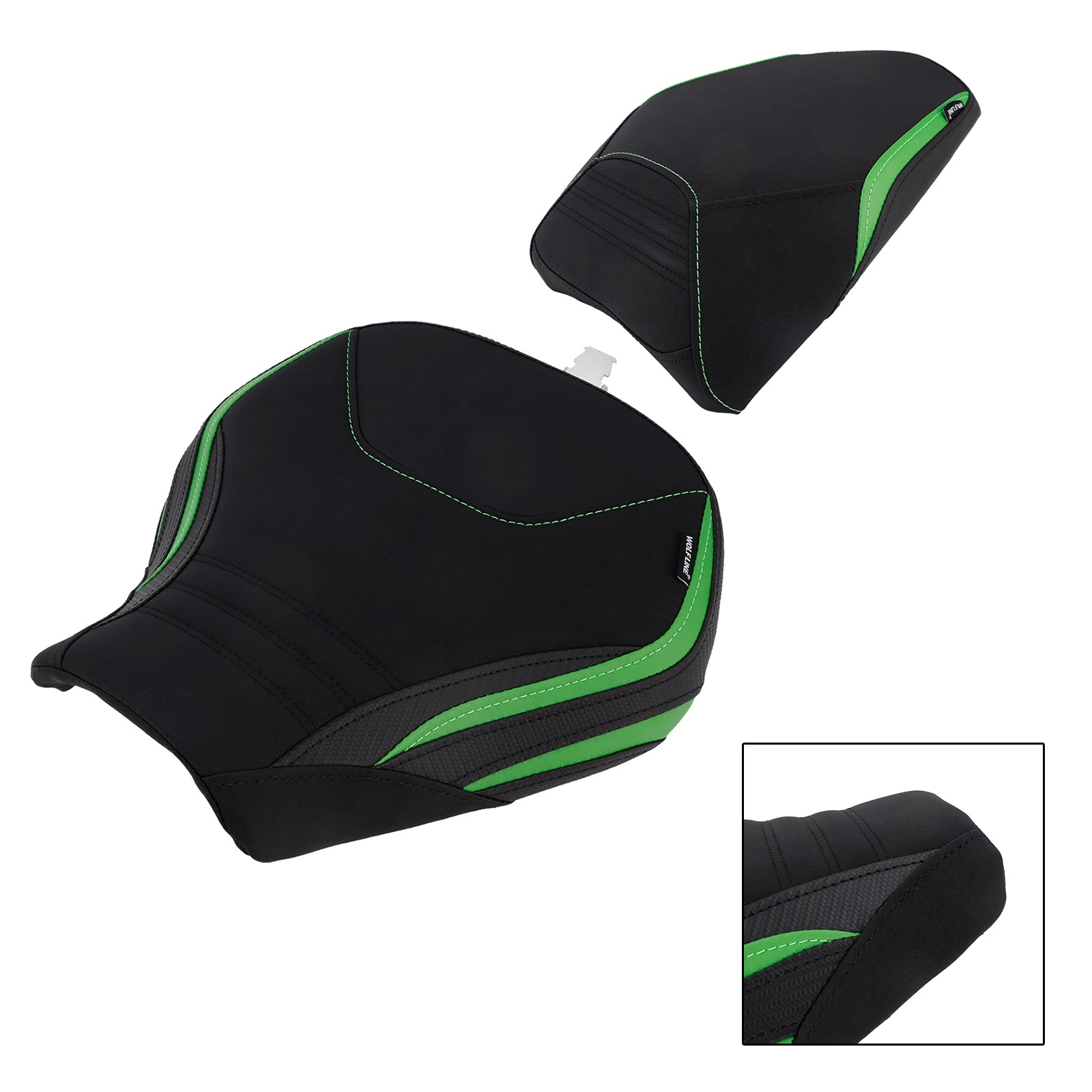 Front&Rear Raider Passenger Cushion Kit Green1 For Kawasaki Ninja H2 Sx 22-25