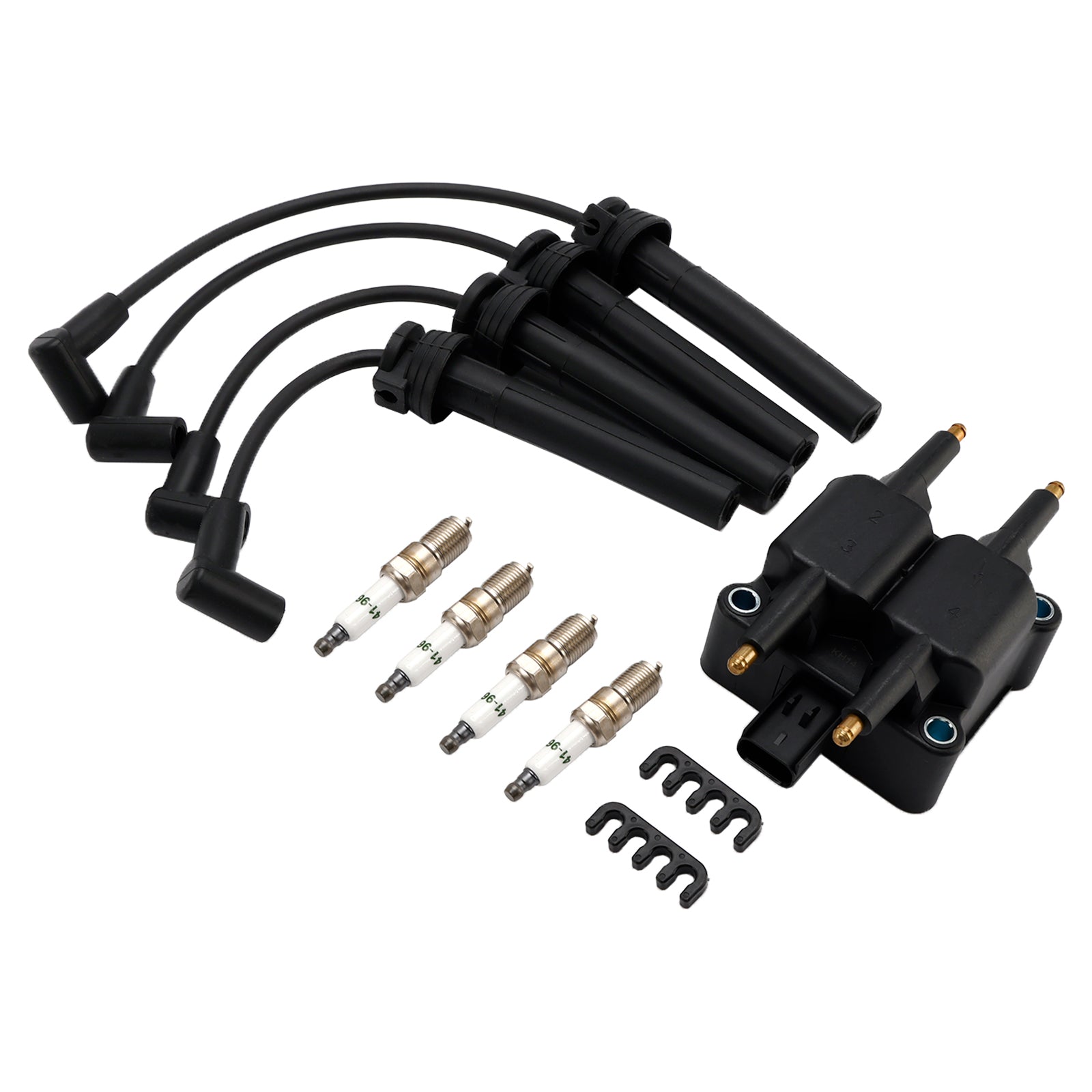 2003-2006 JEEP WRANGLER Ignition Coil Pack Spark Plug Wire Set UF189 UF403 UF410