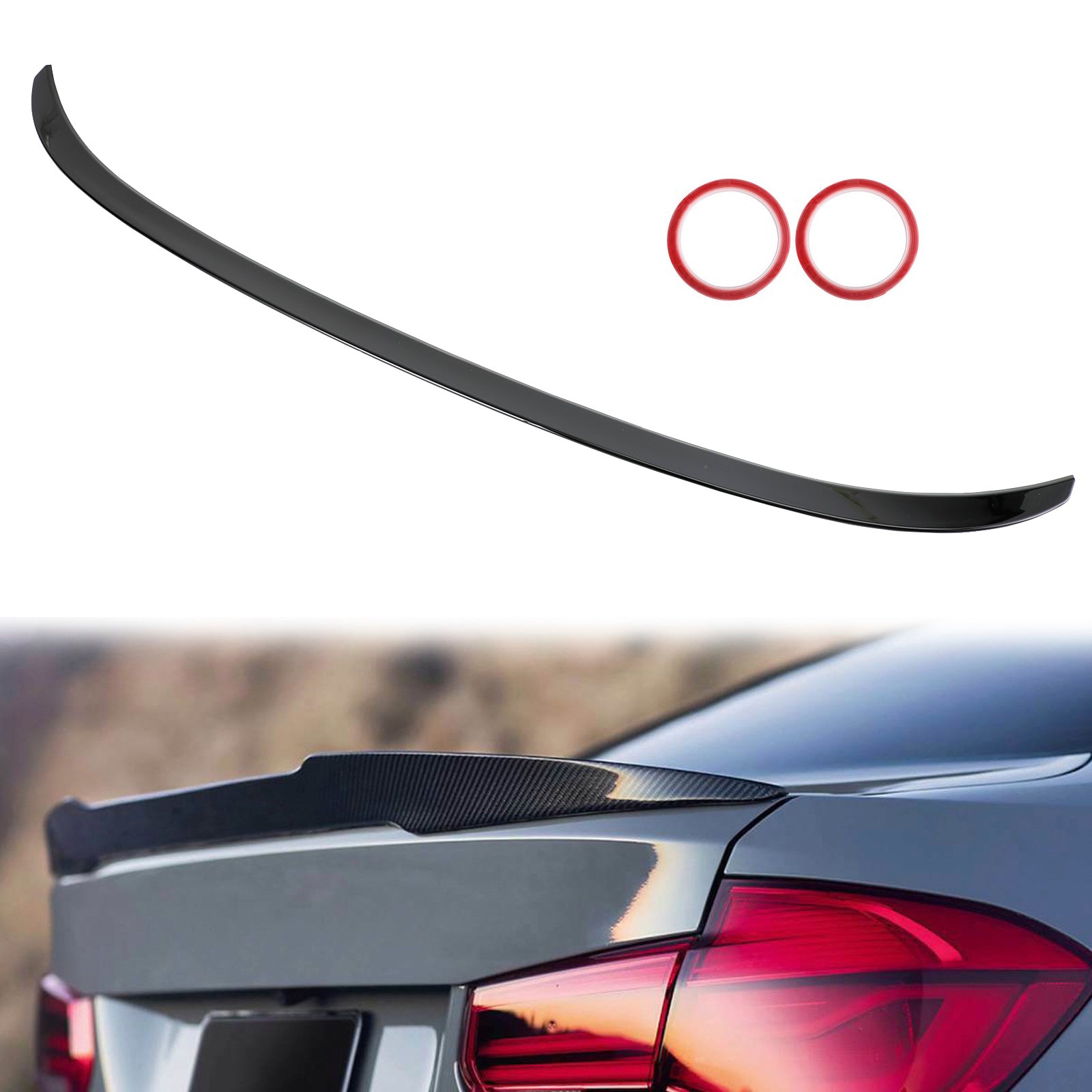 M3 Stijl Kofferbak Spoiler Wing Fit BMW 3 Serie F30 F35 2012-2019 Glanzend Zwart