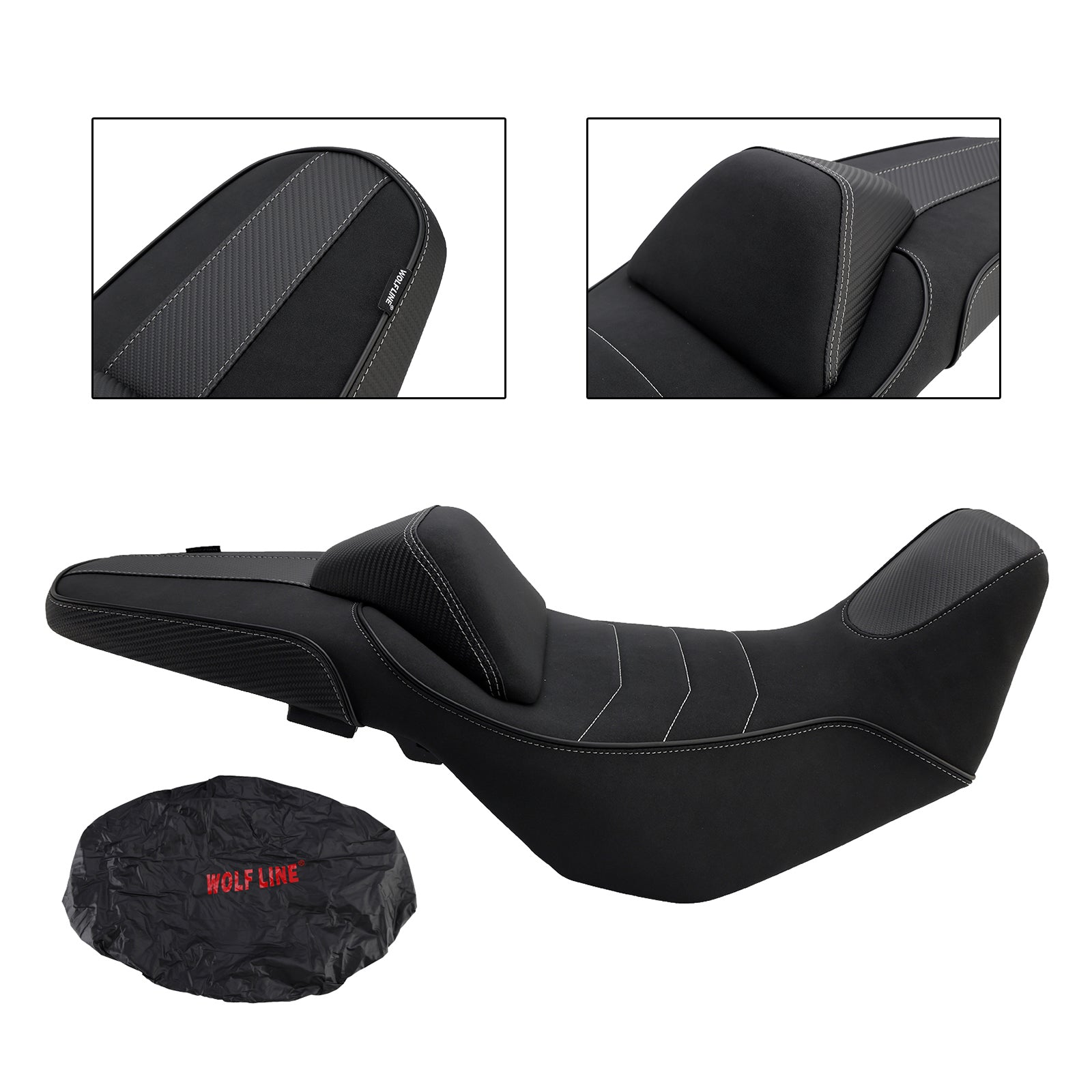 Complete Cushion Rider Passenger Seat +15Mm For Honda Nx400 Nx500 24-25 Red