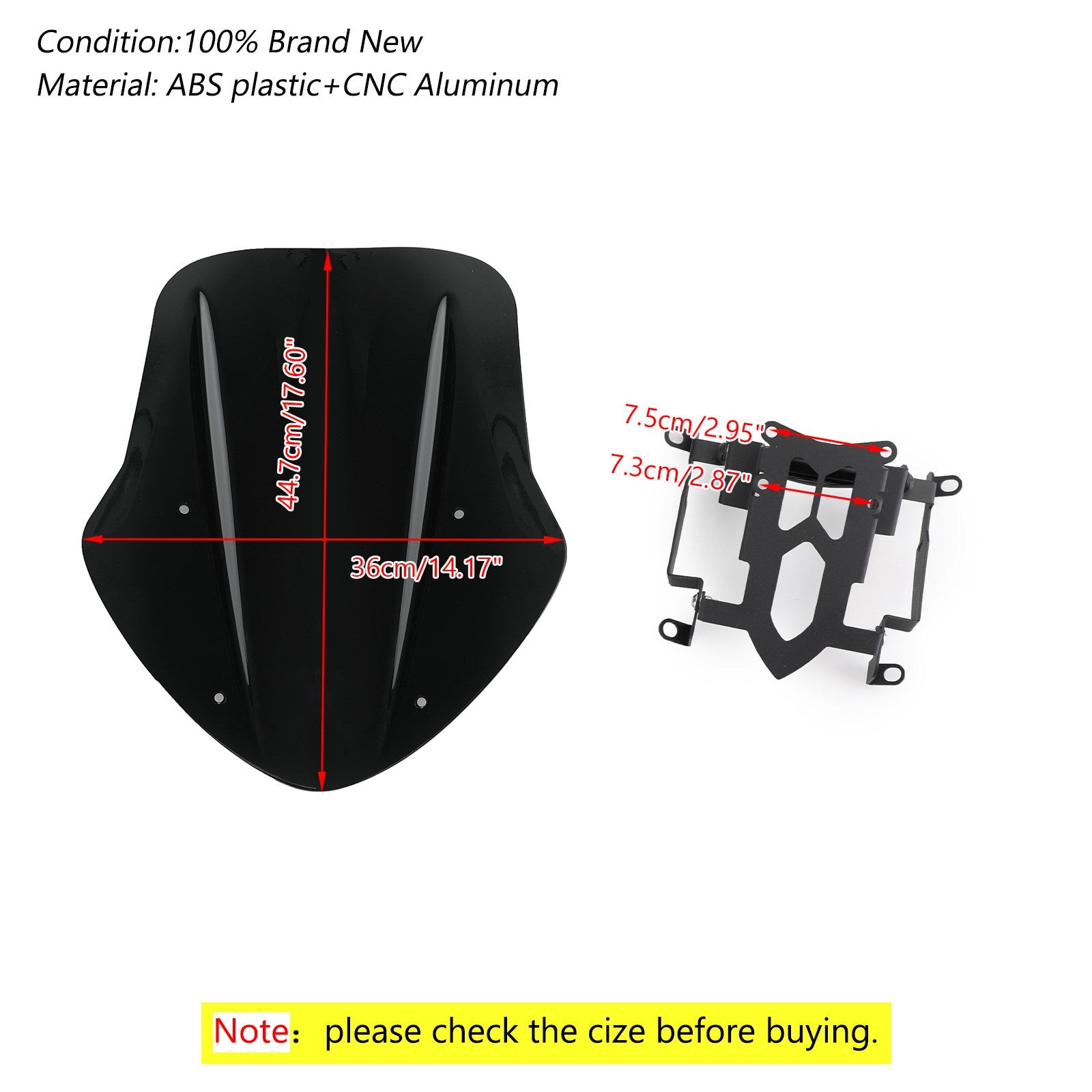 1x Ochrana deflektora vetra čelného skla pre Ducati Diavel 14-18 Čierna