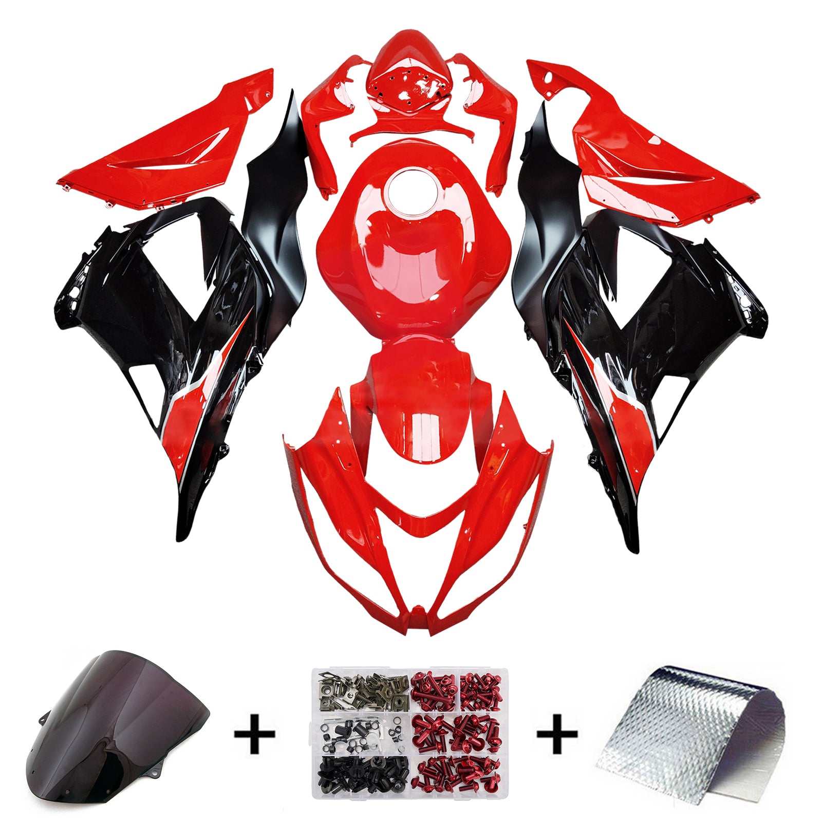 Injeksjon Fairing Kit Bodywork Plast Abs Fit for Kawasaki ZX6R 636 2013-2018