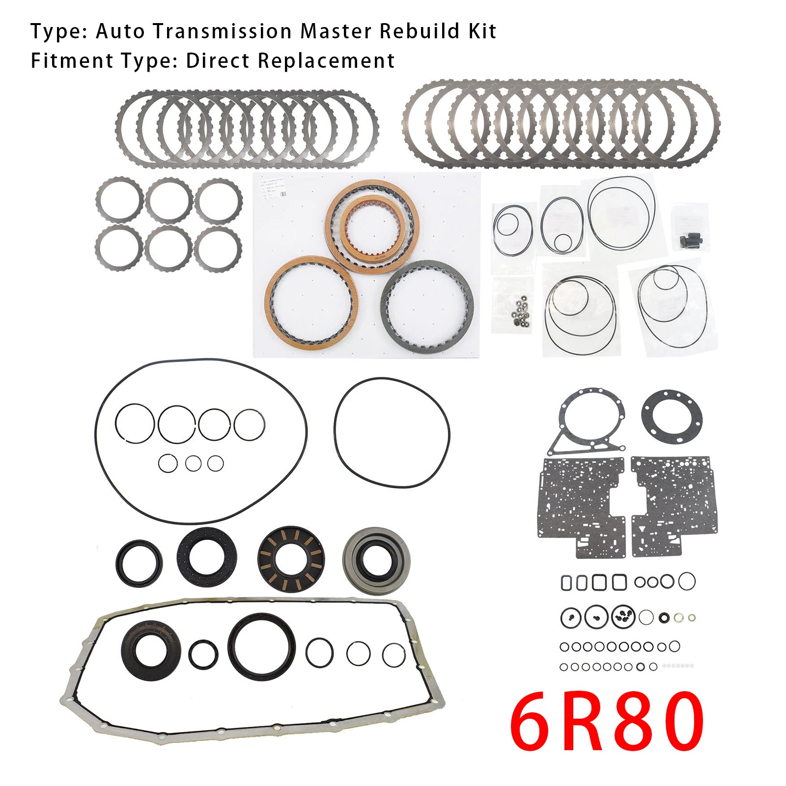 2012-2014 BT-50 2.1L 2,5L 3.0L 3.2L 6R80 Auto Transmission Master Rebuild Kit Plaques d'embrayage