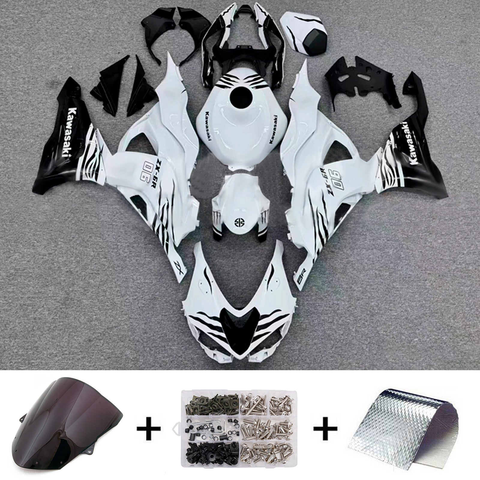 Kit carenatura iniezione carrozzeria in plastica ABS adatta per Kawasaki ZX-6R 2024-2025