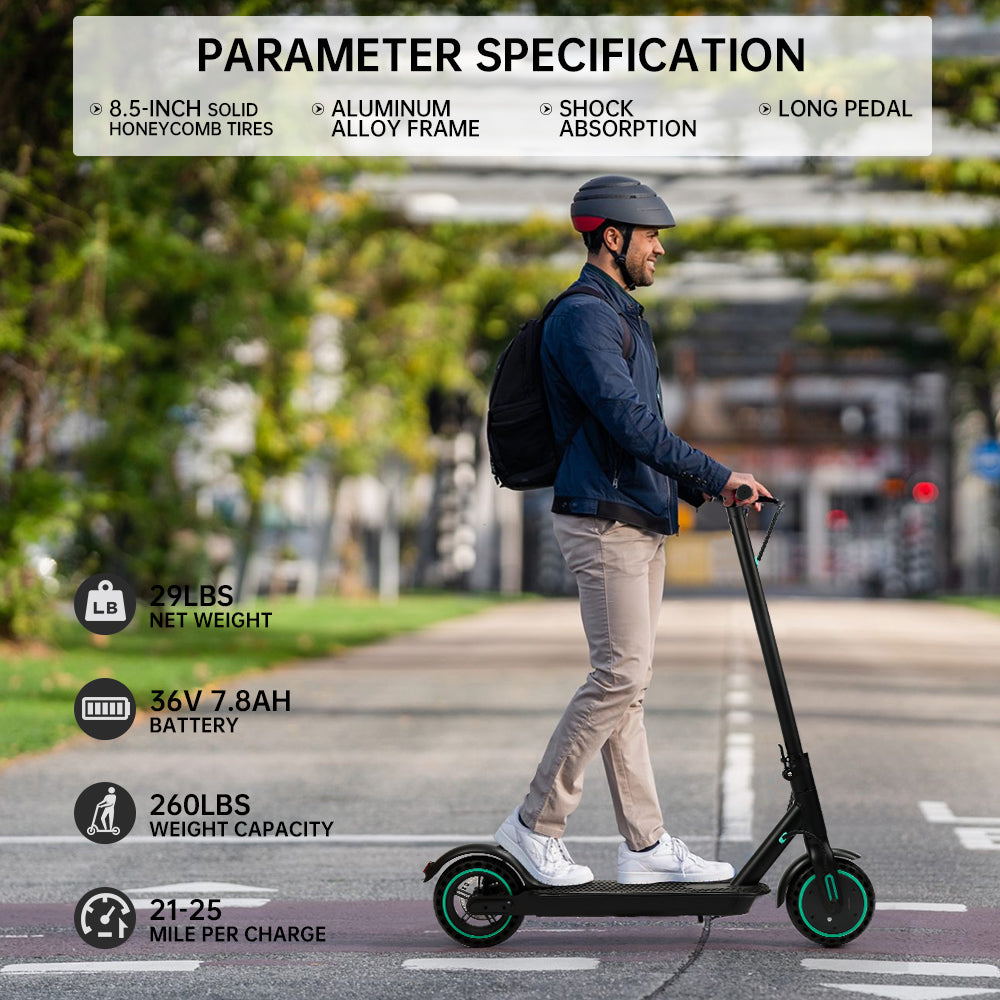 8.5" Opvouwbare elektrische scooter met app 350W, bereik van 35 km, 30 km/u voor woon-werkverkeer in de stad