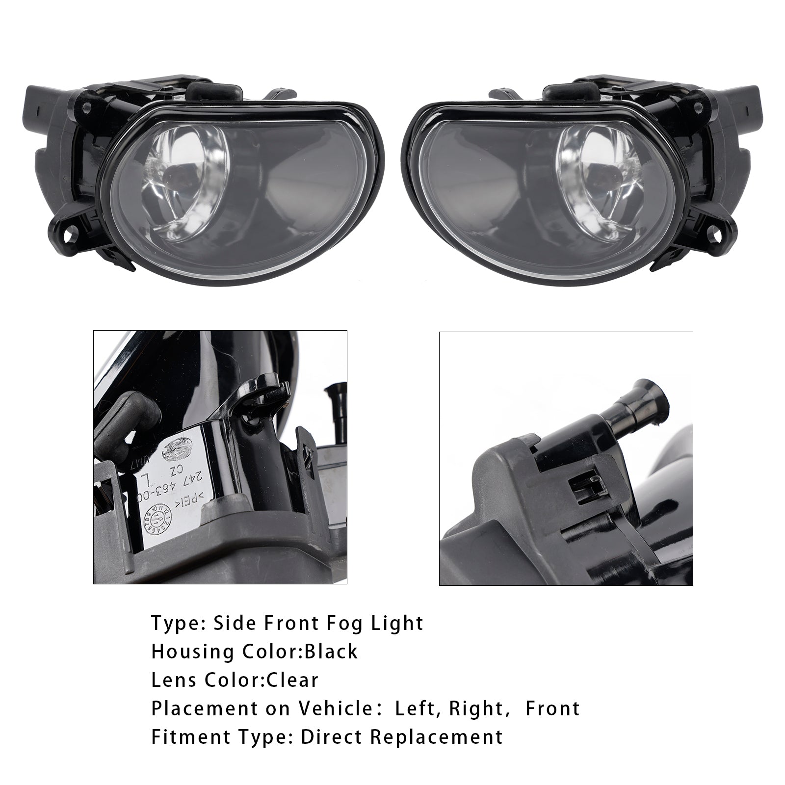 2004-2007 Audi A8 D3 Pair Side Front Bumper Fog Light 4E0941700A