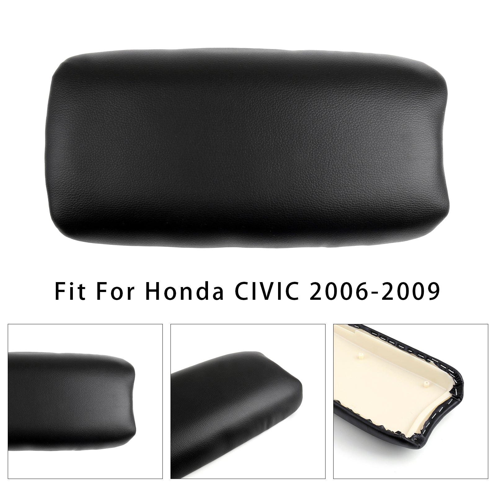 2006-2009 Honda CIVIC zwart lederen armsteun middenconsoledeksel