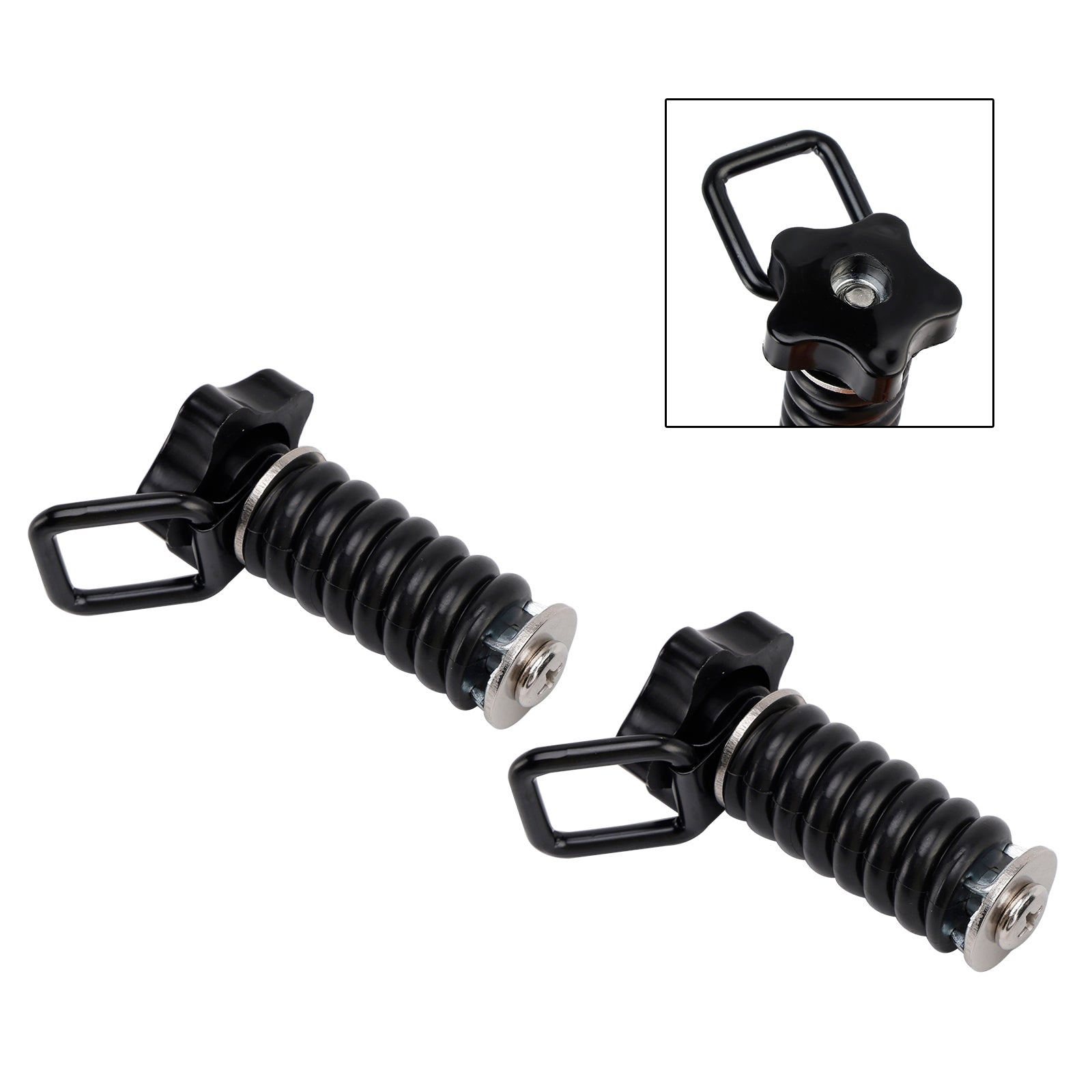 Pair Tie Down Anchor With D-Ring 1" Black Black For Polaris Rzr 570 800 900 1000