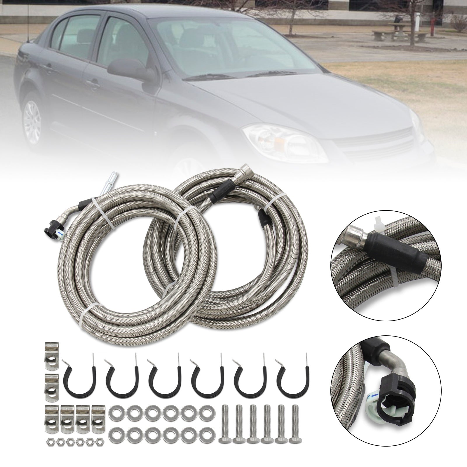 2007-2008 PONTIACG5, 2,4L L4 GAS, KIT DE LINHA DE COMBUSTÍVEL DE AÇO ANTIMENTE ANTECIMENTO QFF0015SS