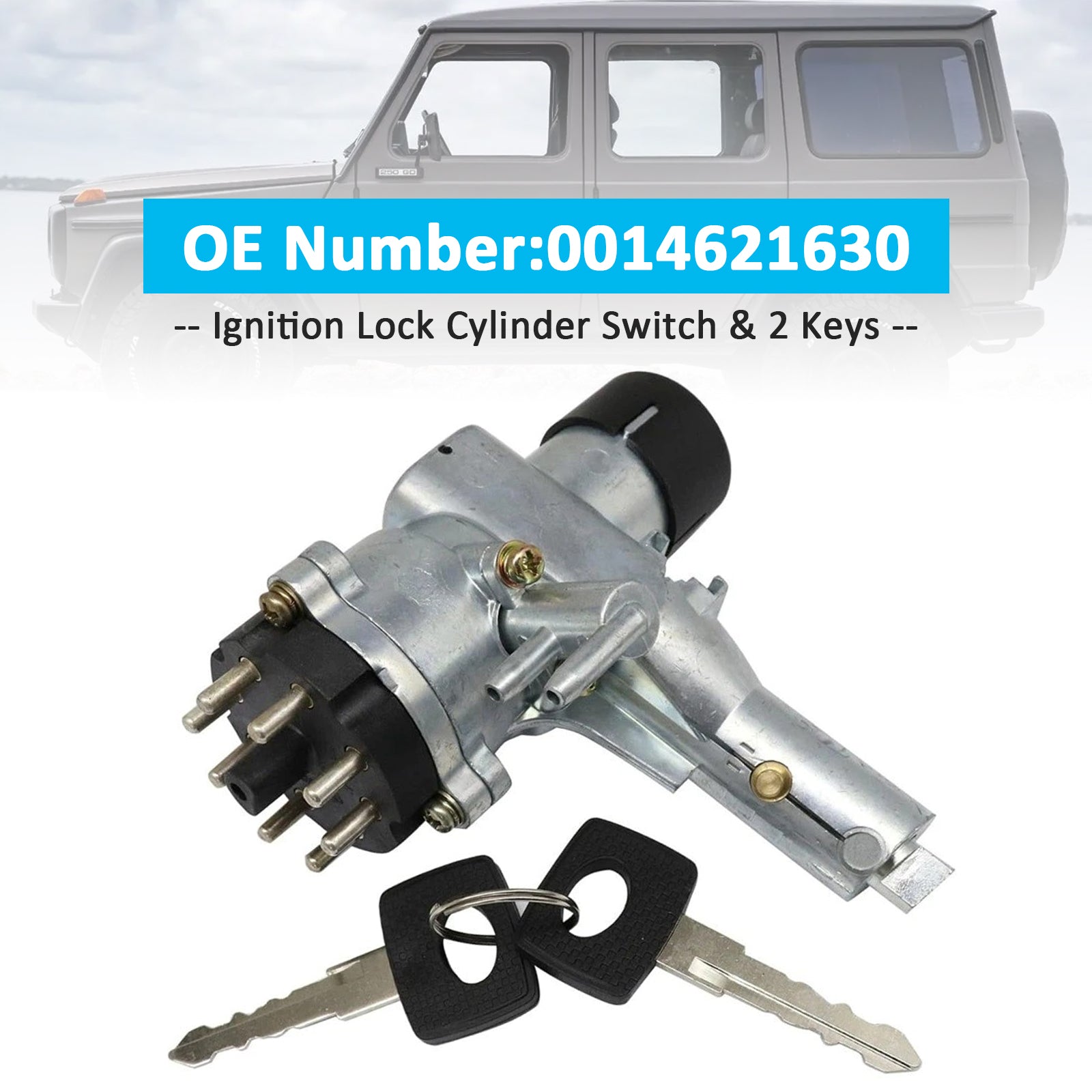 Interruptor del cilindro de la cerradura de encendido & 2 llaves 0014621630 para Mercedes Clase G W463