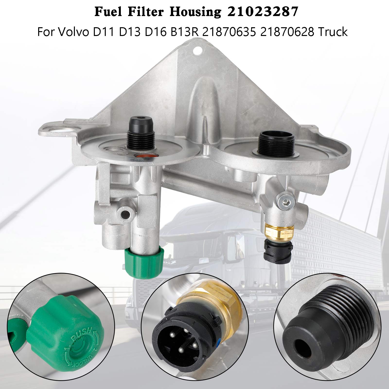 Palivový filter kryty 21023287 pre Volvo D11 D13 D16 B13R 21870635 21870628