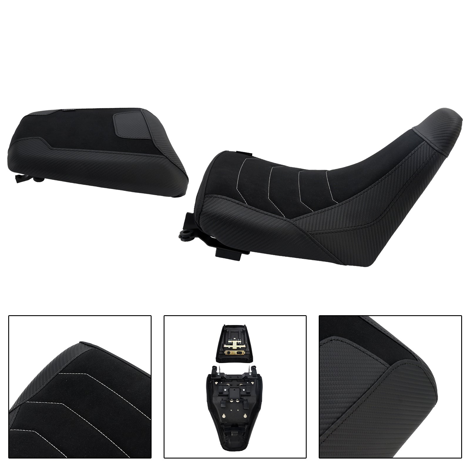 Lower Front&Rear Driver Seat Pillion Black Fits For Suzuki V-Strom Dl1050 23+