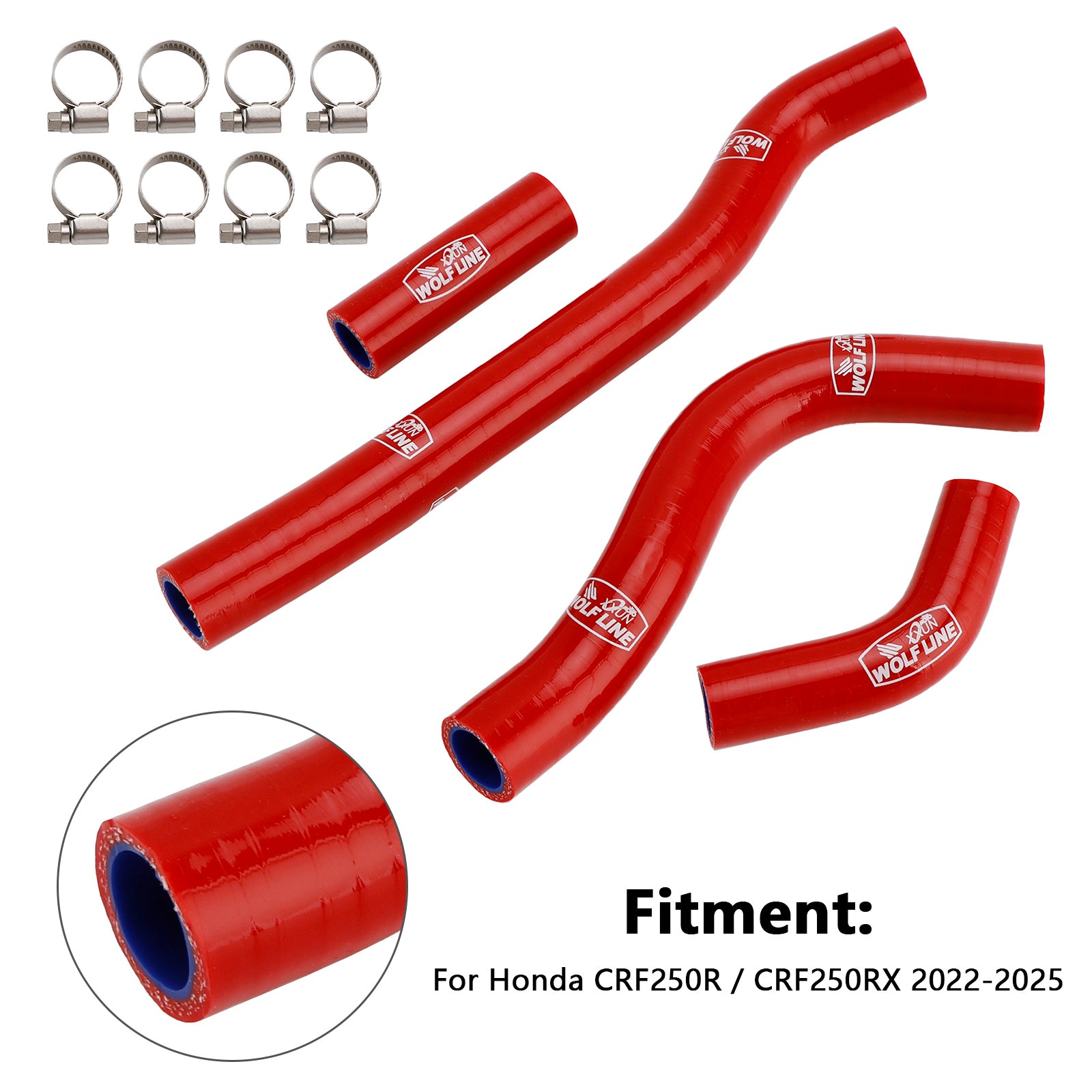 2022-2025 Honda CRF250R CRF250RX Silicone Radiator coolant Hose