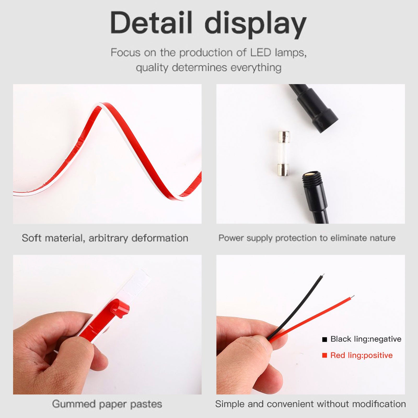 Denná kapucňa s kapucňou LED denné svetlo pruh flexibilné dynamické skenovanie Spúšťa