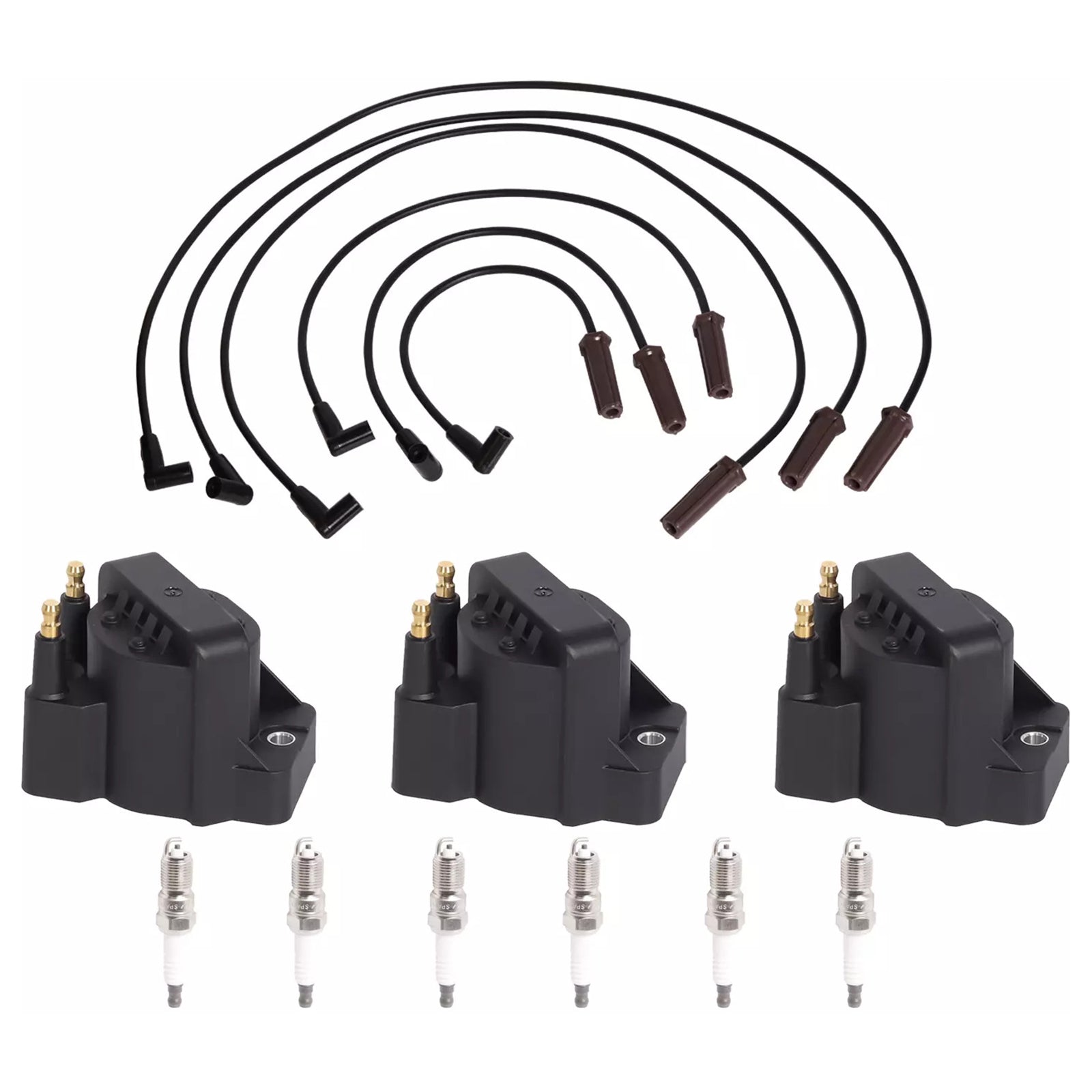 2007-2008 Buick Lucerne 3.8L V6 6 bujías+3 bobinas de encendido DR39 +6 cables 19353734 10472401