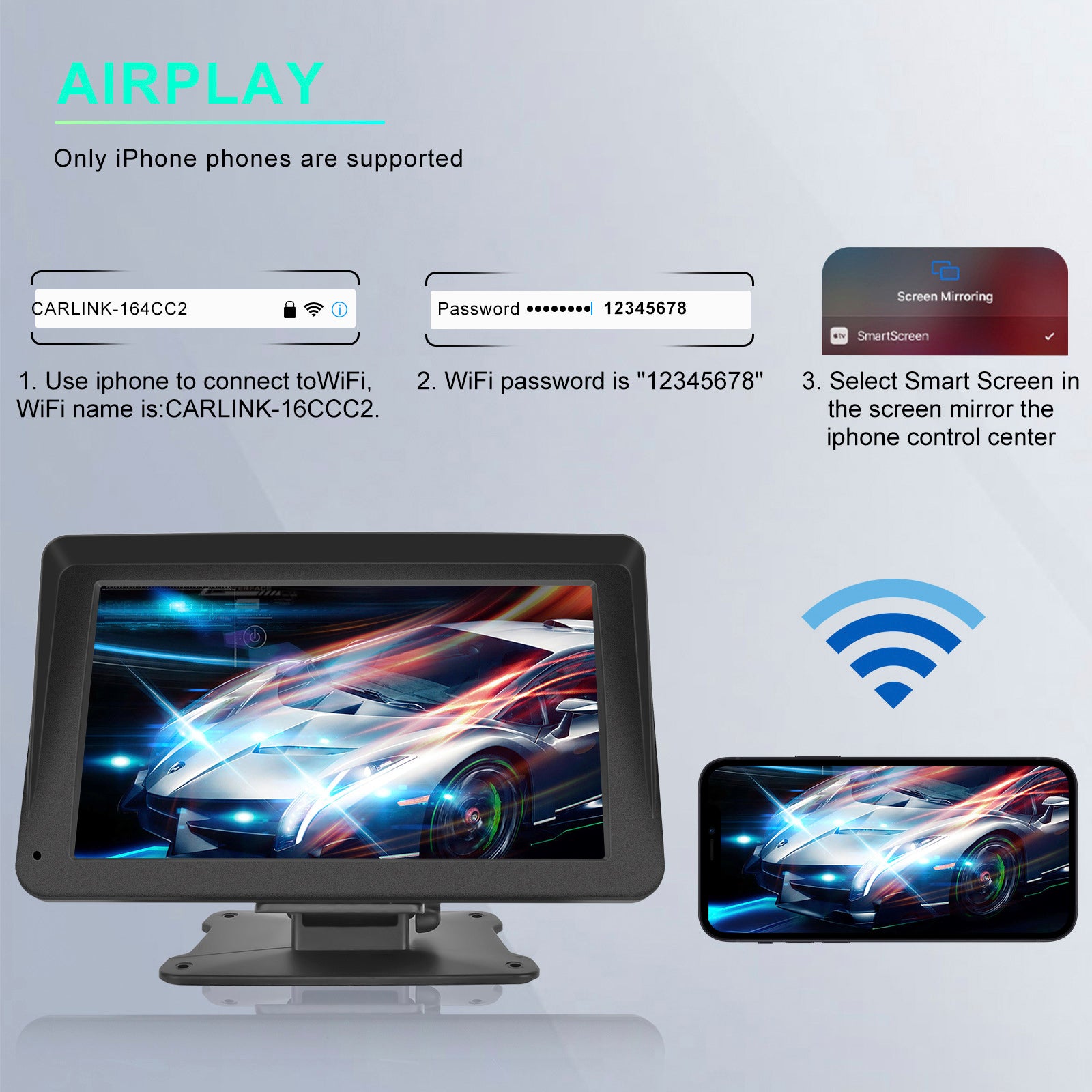 7-inch CarPlay Multifunction Player Auto Apple AirPlay Android Projection Camera