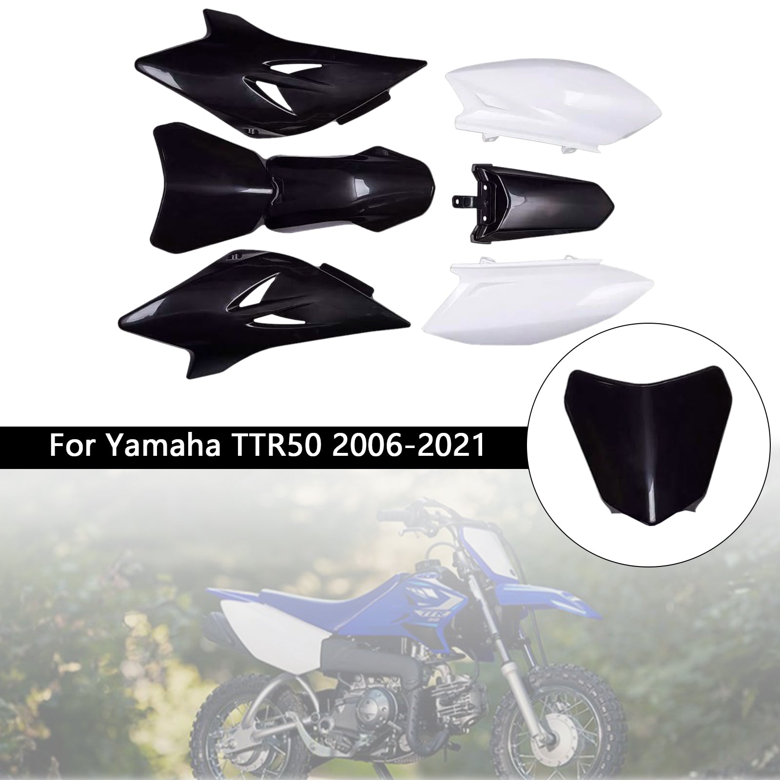 2006-2021 Yamaha TTR50 kunststof carrosseriekit voor-achterspatbordkuip