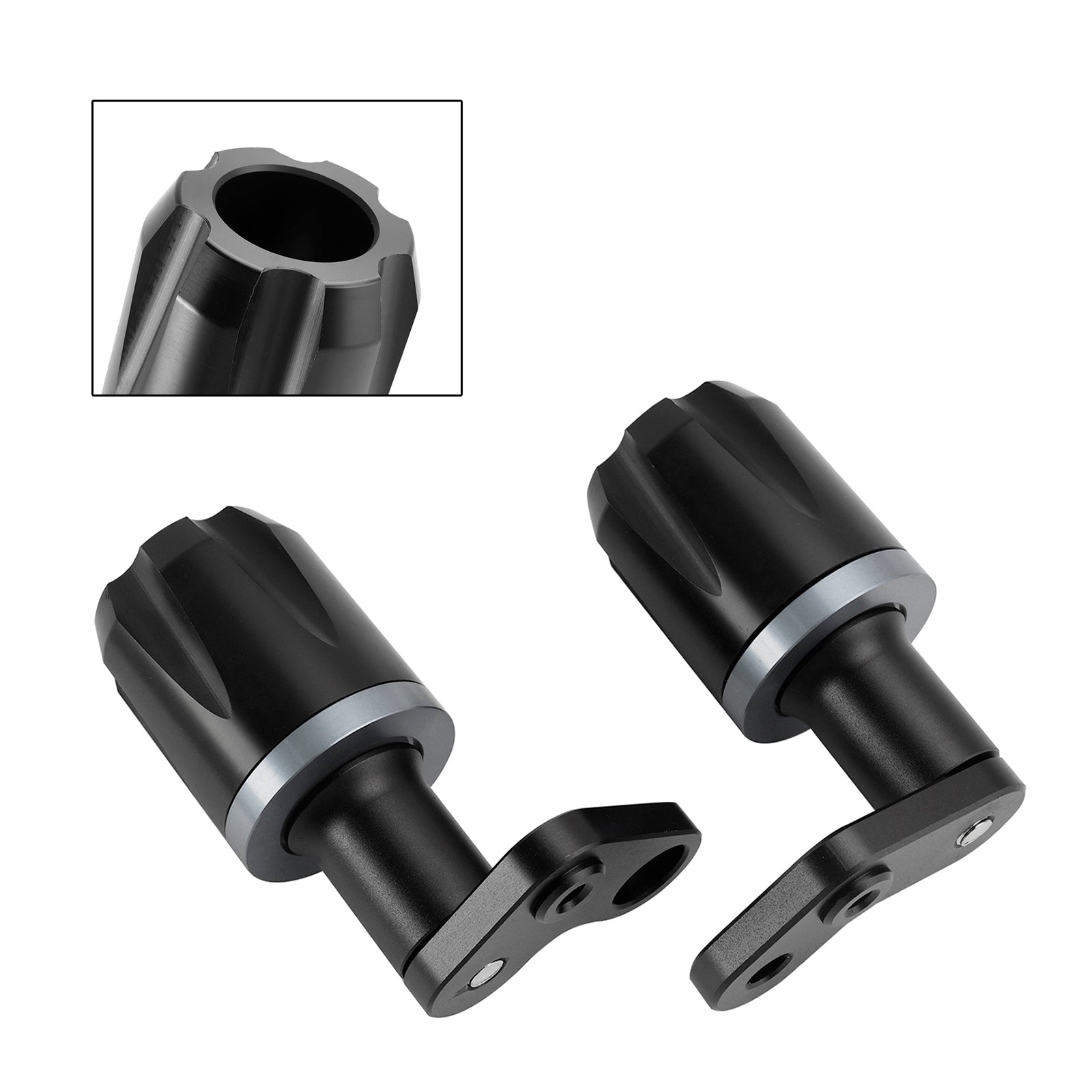 2024-2025 Kawasaki Zx-6R Zx 6R Cnc Anti-Crash Frame Sliders Protector Black Black