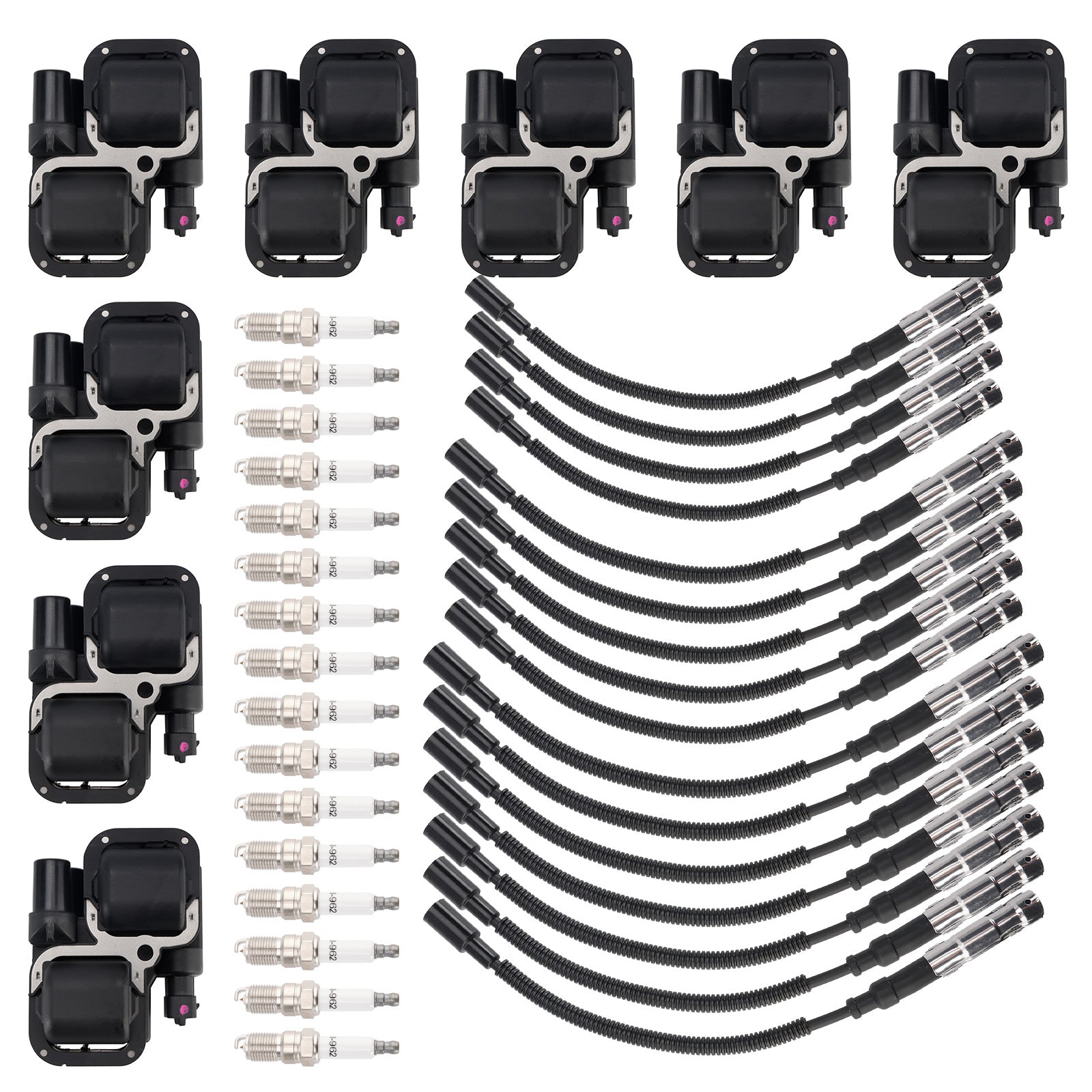8x bobina de encendido + 16x bujía + 16x juego de cables UF359 para mercedes-benz C CL CLK ML Class