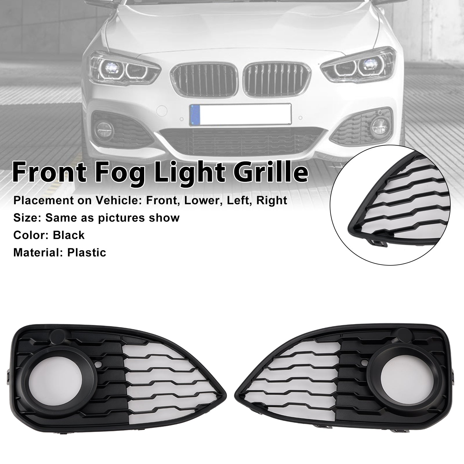 2015-2019 BMW 1 Serie F20 F21 LCI M-Sport 2 STKS Mistlamp Cover Grille