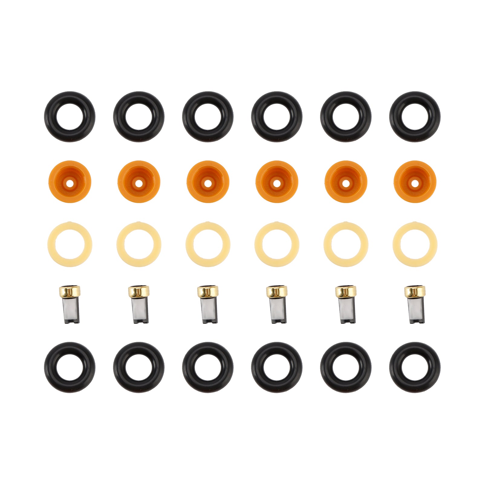 6PCS Fuel Injector O-Ring Filter Seal Fit Audi 80 90 100 A4 A6 A8 2.4 2.6 2.8