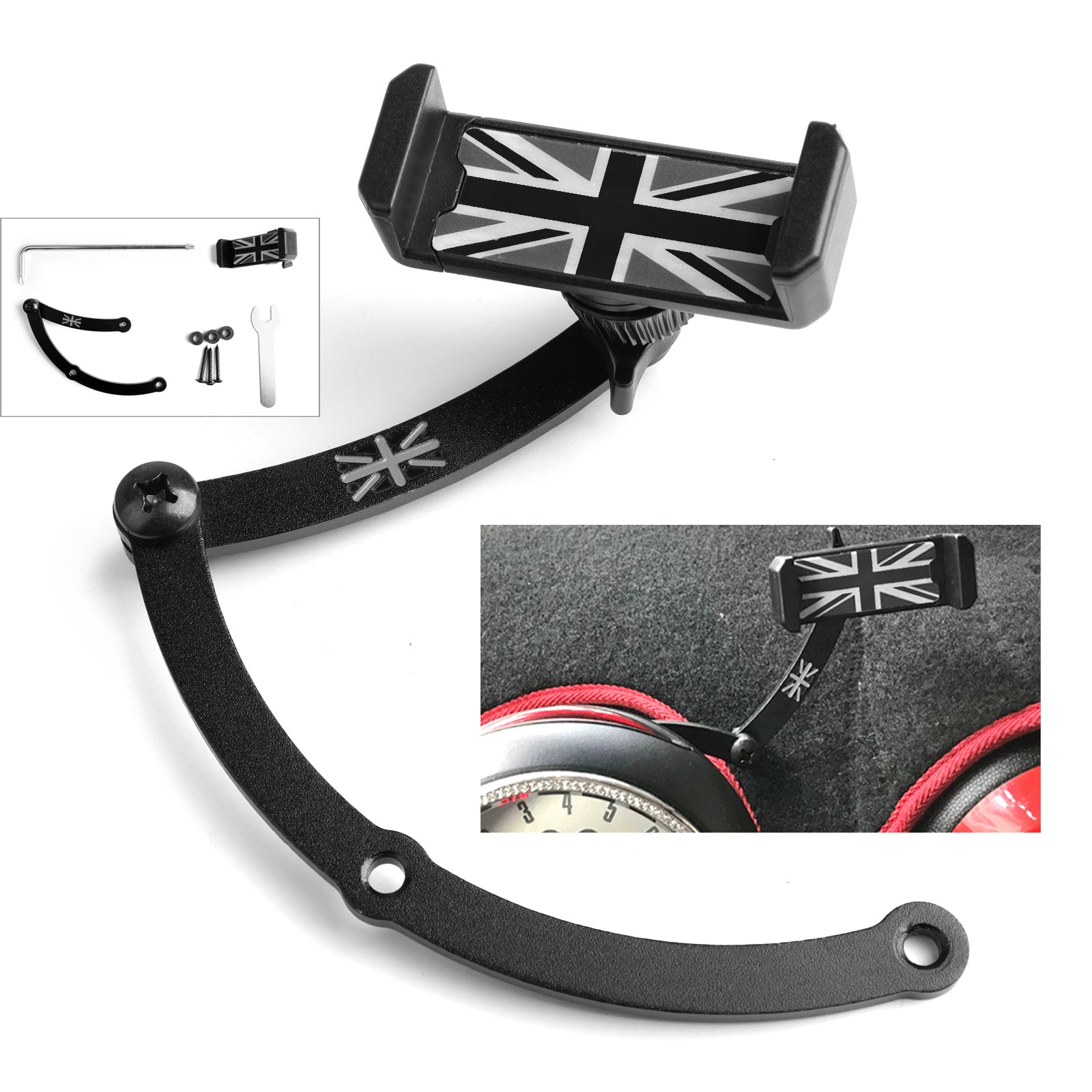 Union Jack auto mobiele telefoonhouder opvouwbare houder voor Mini Cooper R55/56/57/60/61 A