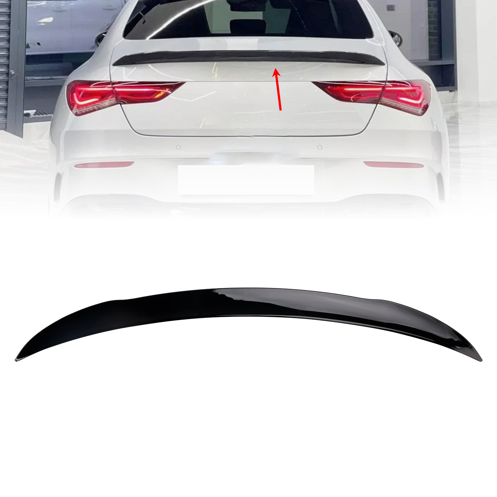 Glanset svart bakspoiler til Mercedes-Benz CLA-Klasse W118 C118 2019+