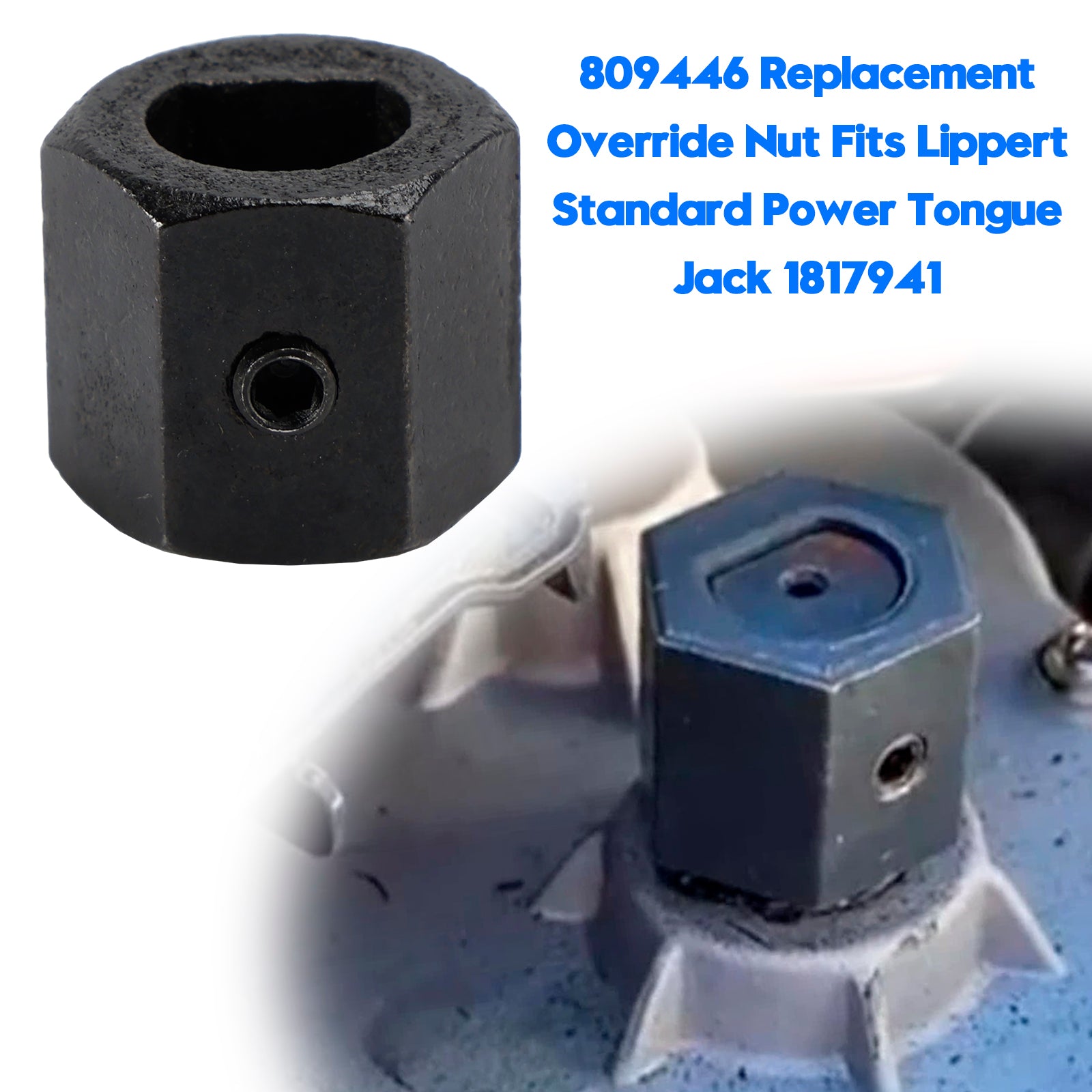 809446 Override Nut for Lippert Standard Power Trailer Tongue Jack 1817941
