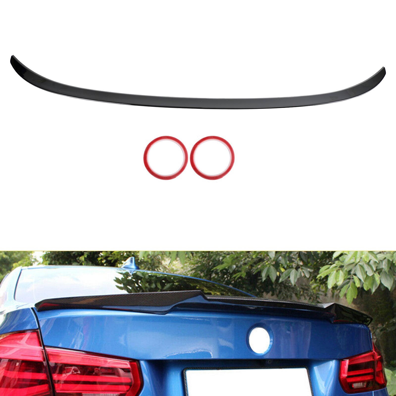 M3 Stijl Kofferbak Spoiler Wing Fit BMW 3 Serie F30 F35 2012-2019 Glanzend Zwart
