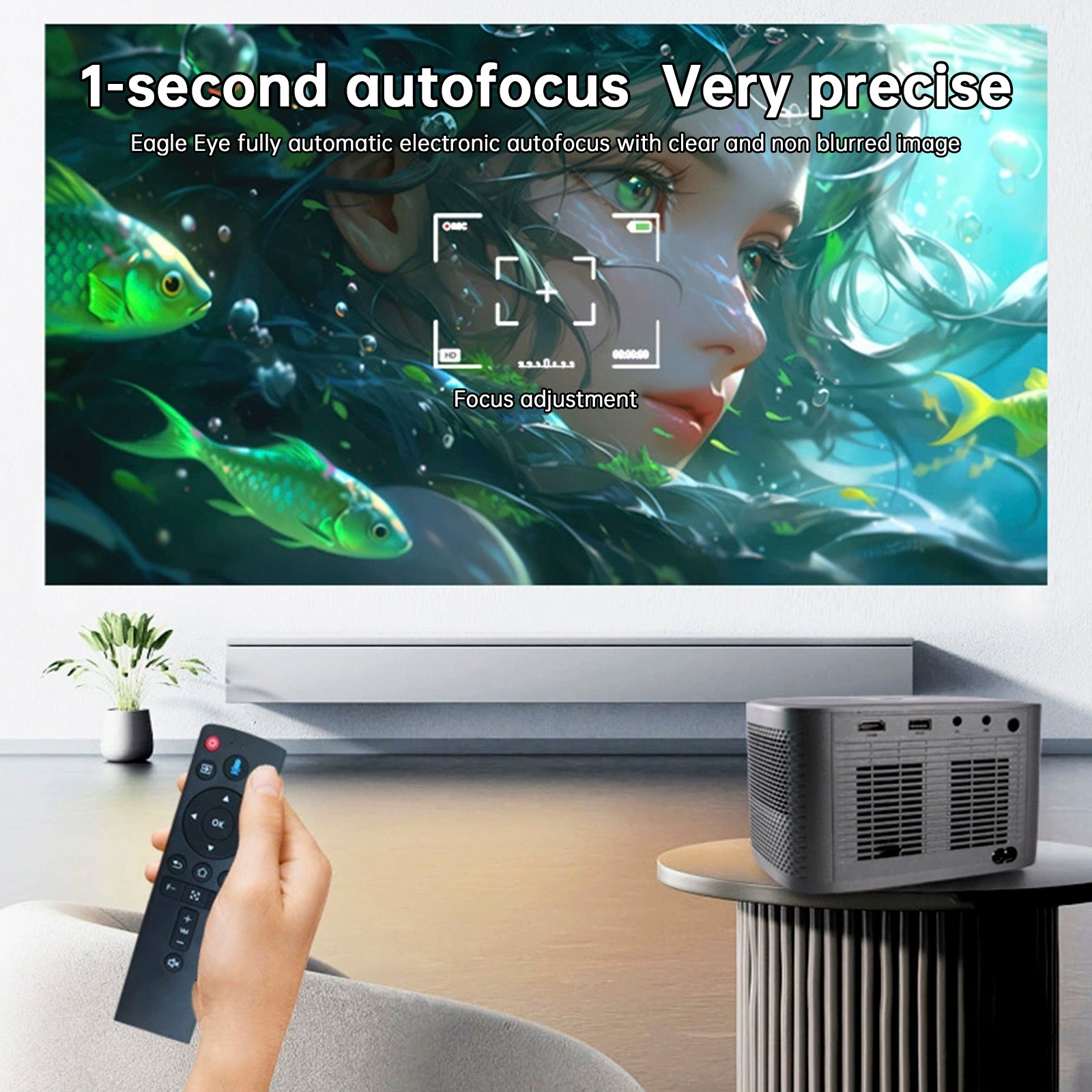 4K-projector Smart Android Home-projector Woonkamer Slaapkamer Smart Voice Elektrische focus Dual Frequency High-Definition Projector EU