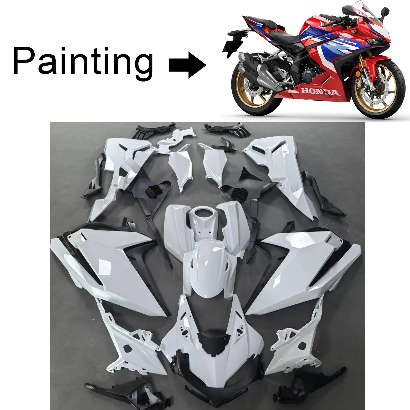 2023-2024 HONDA CBR250RR KIT DE FAFORMAÇÃO DE INJEÇÃO ABS PLÁSTICA DE PLÁSTICA