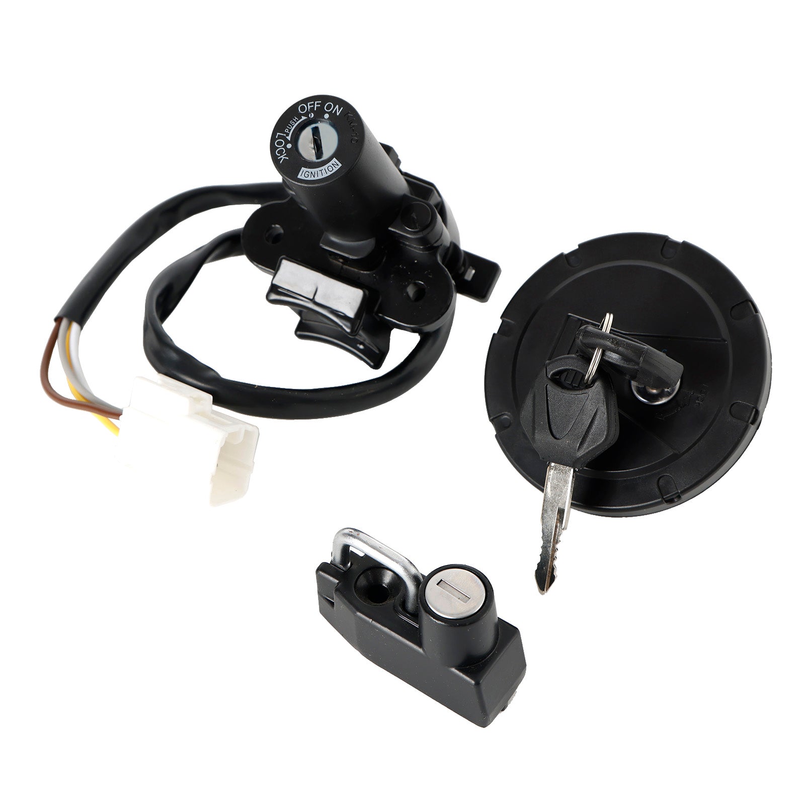 Ignition Switch Fuel Filler Cap Helmet Lock Set for Kawasaki KLX300/SM 2021-2023