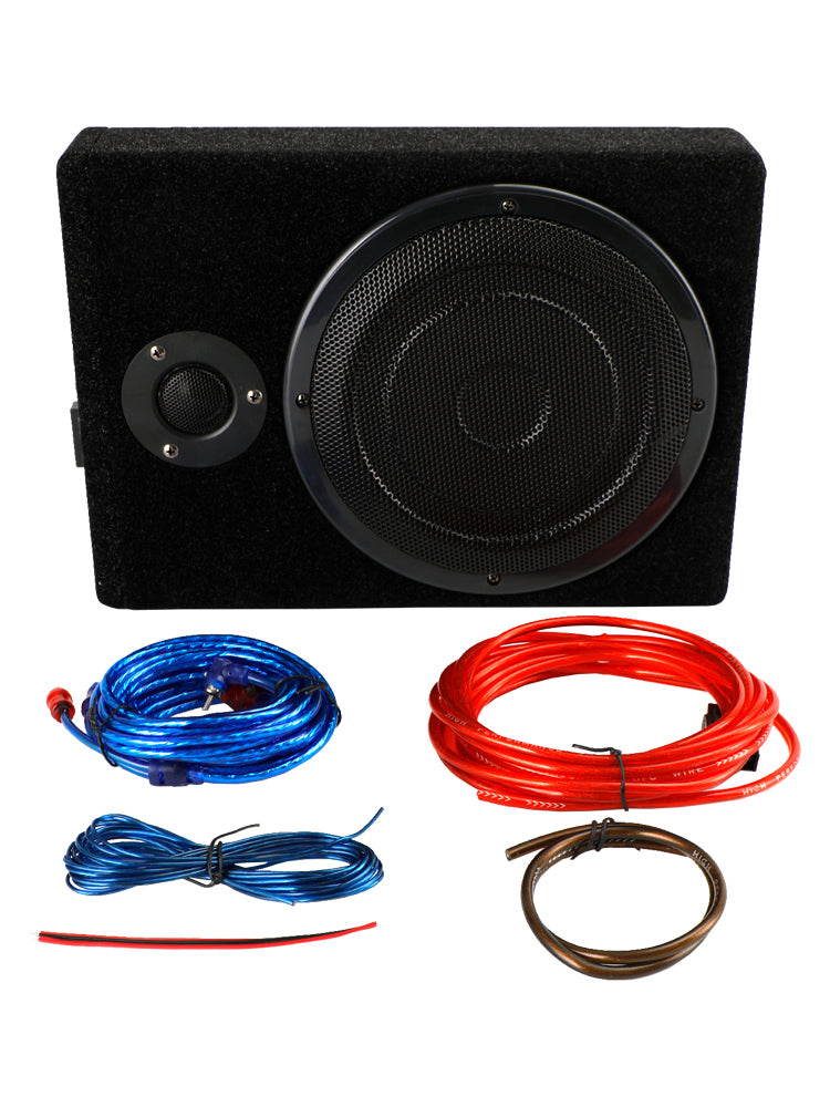 8" 600W Car Subwoofer Under-Seat Amplifier Speaker Audio Sub Woofer Slim Box US