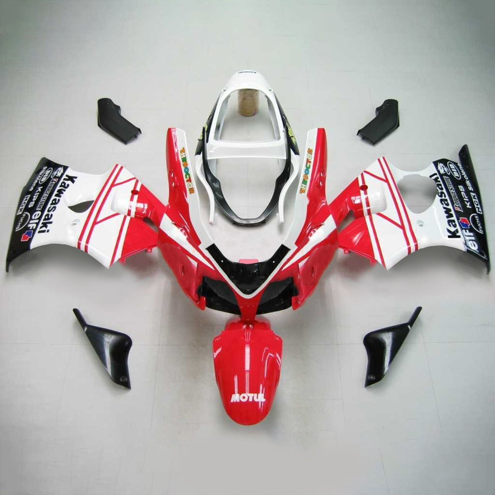 2000-2002 KAWASAKI ZX6R FAIRING RED White Kit