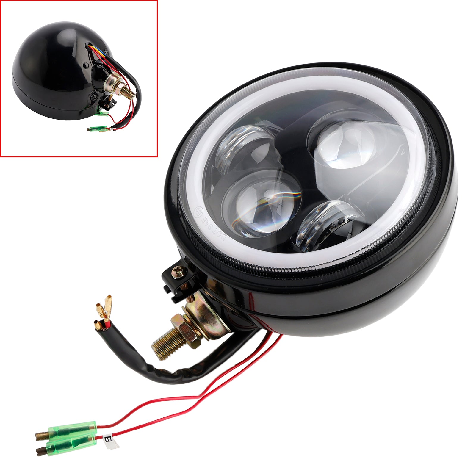 5.75" Phare avant universel à 4 ampoules pour moto