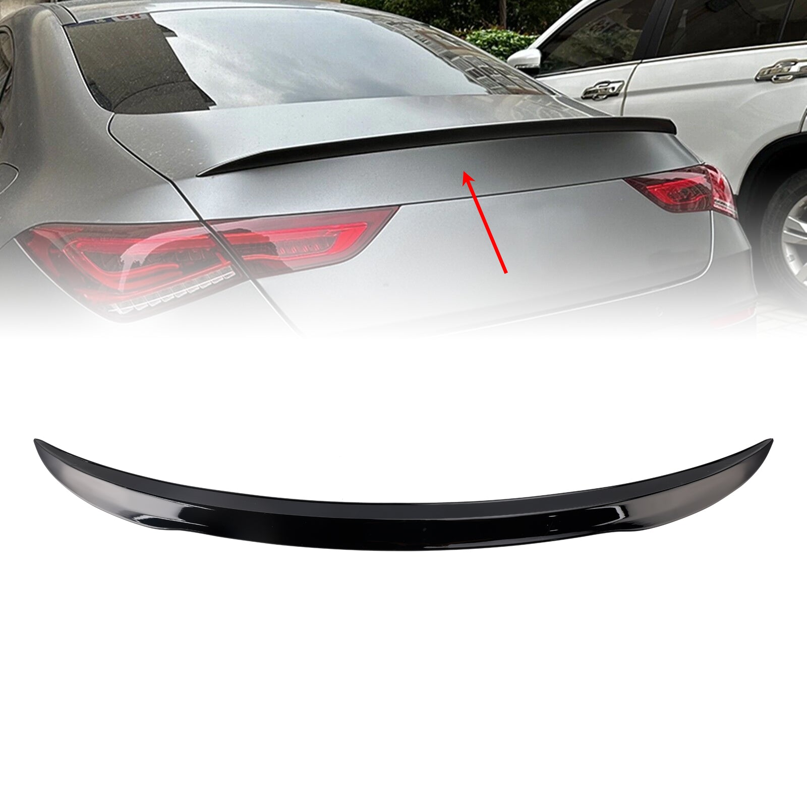 Glanset svart bakspoiler til Mercedes-Benz CLA-Klasse W118 C118 2019+