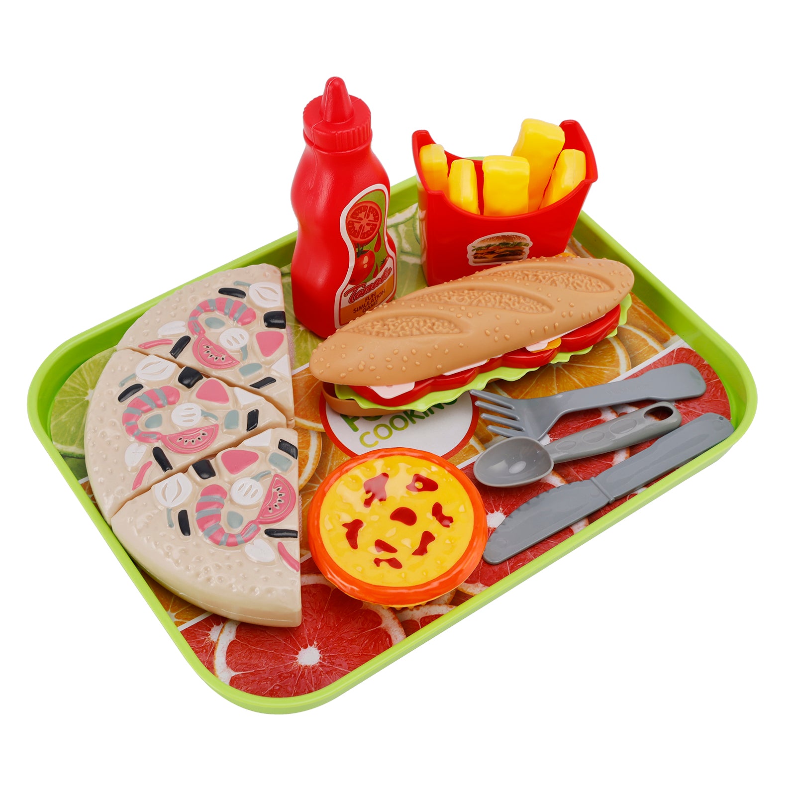 Pizza Eitaart Hotdog Frietjes Speelvoedsel Keukenset Kinderen Speelgoedset voor kinderen
