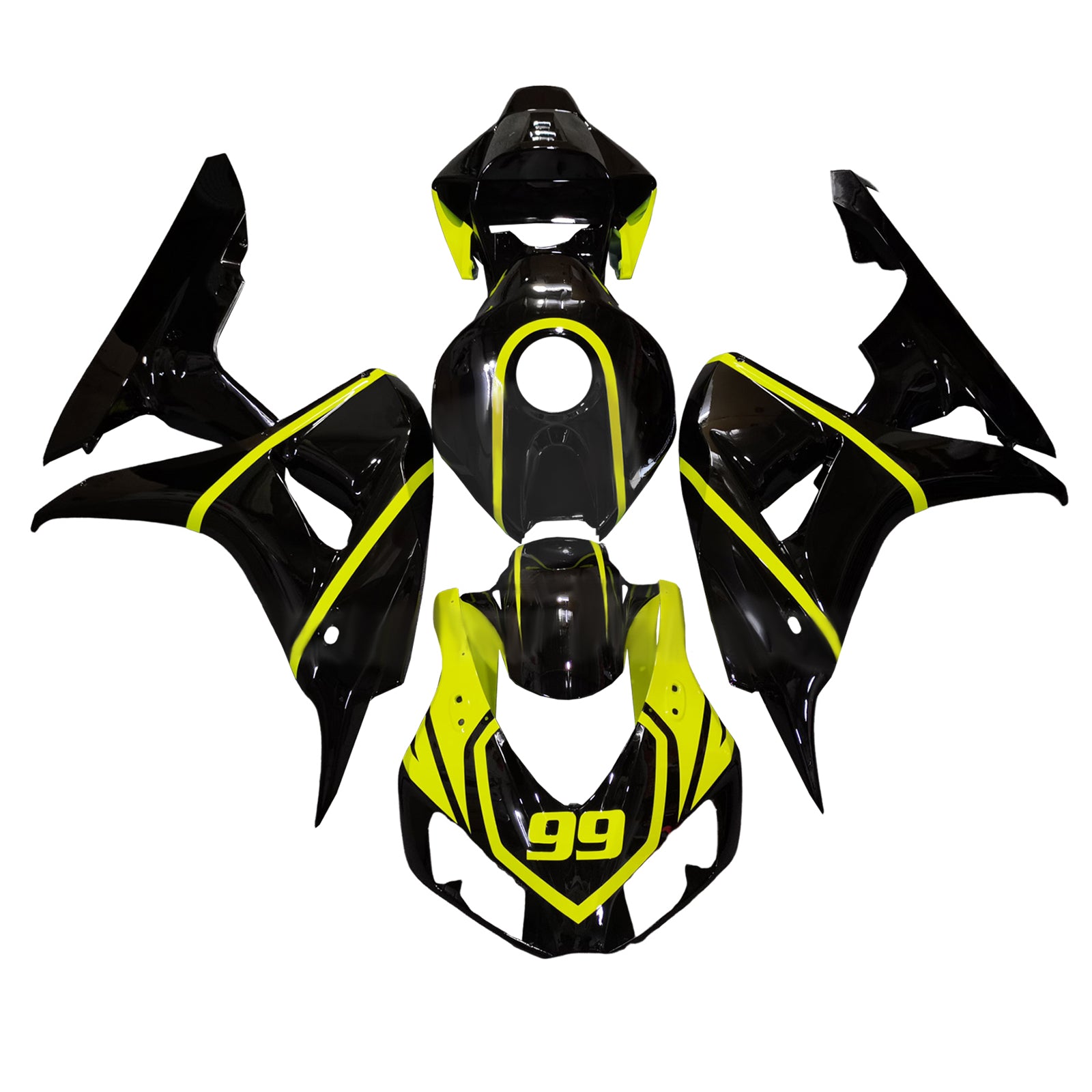 Injektionssats Kit Kroppsverk Plast ABS för Honda CBR1000RR 2006-2007