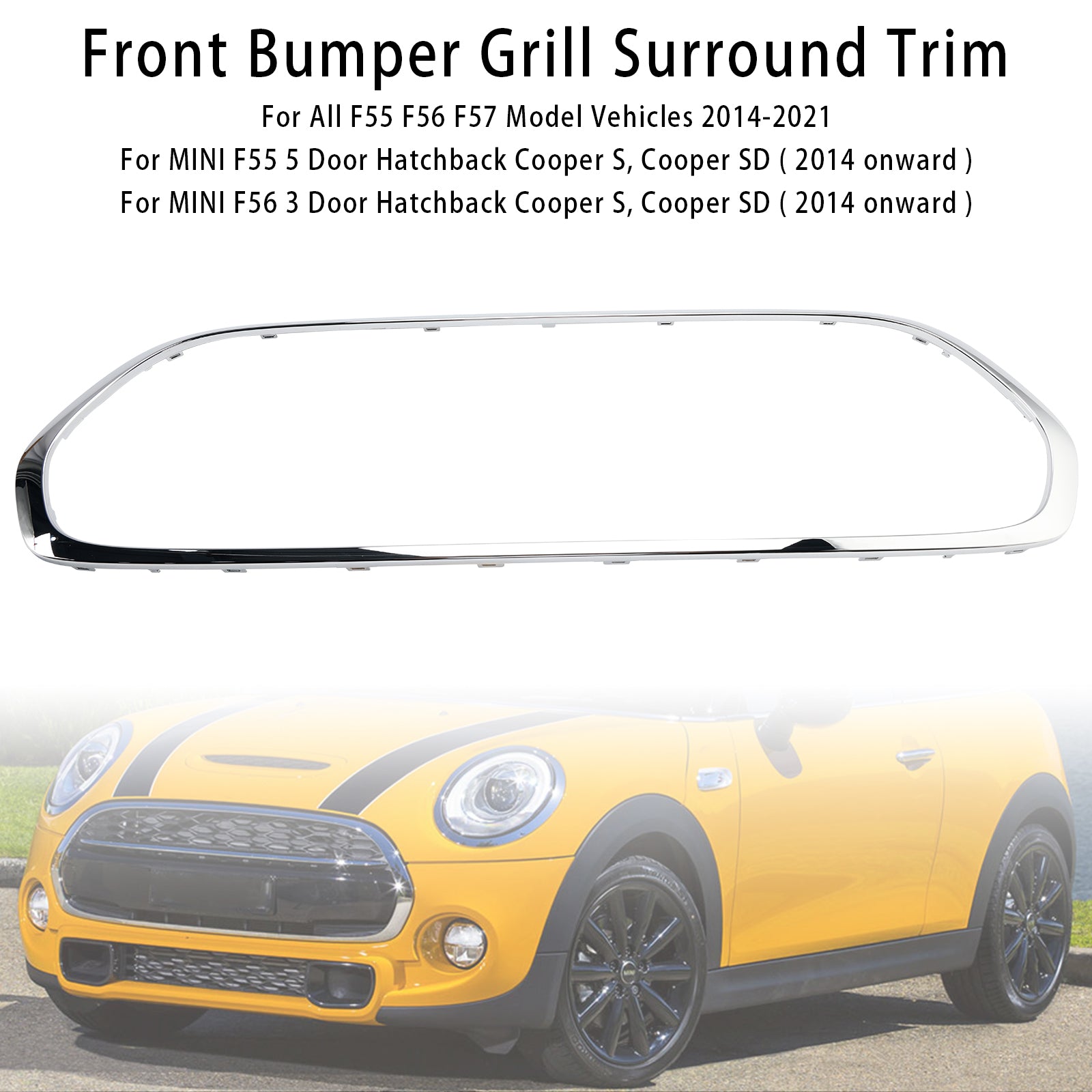 2014-2021 Mini Cooper F55 F56 F57 Voorgrille Grillomlijsting 51137449207