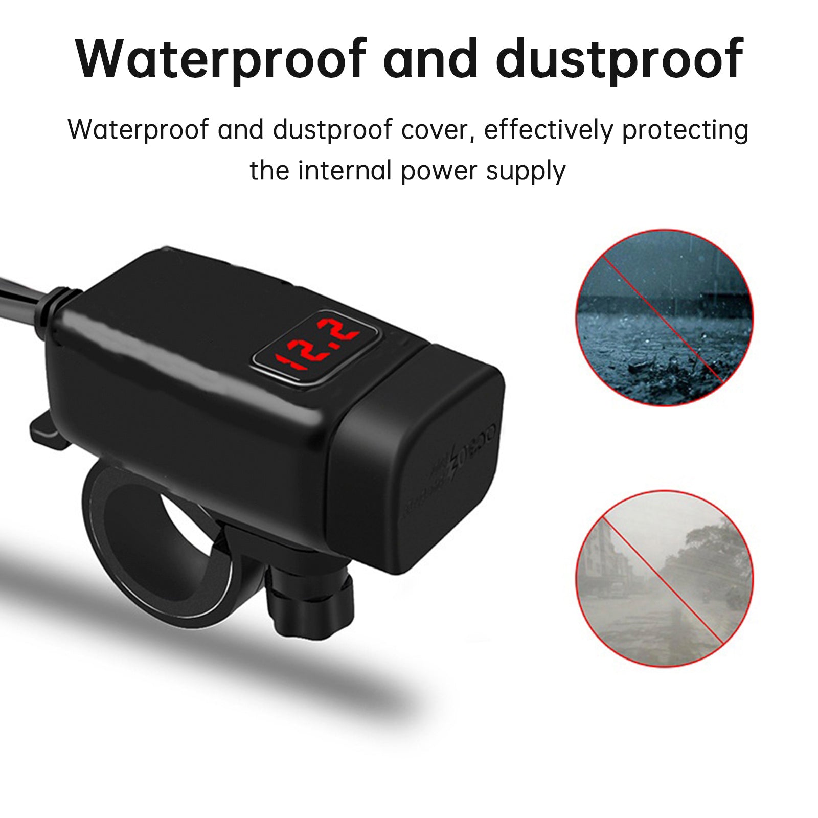 MOTORCYCLE USB SUPER FAST LARGARELEGEBAR HOLDER PD+QC3.0 TPYE-C Power Adapter