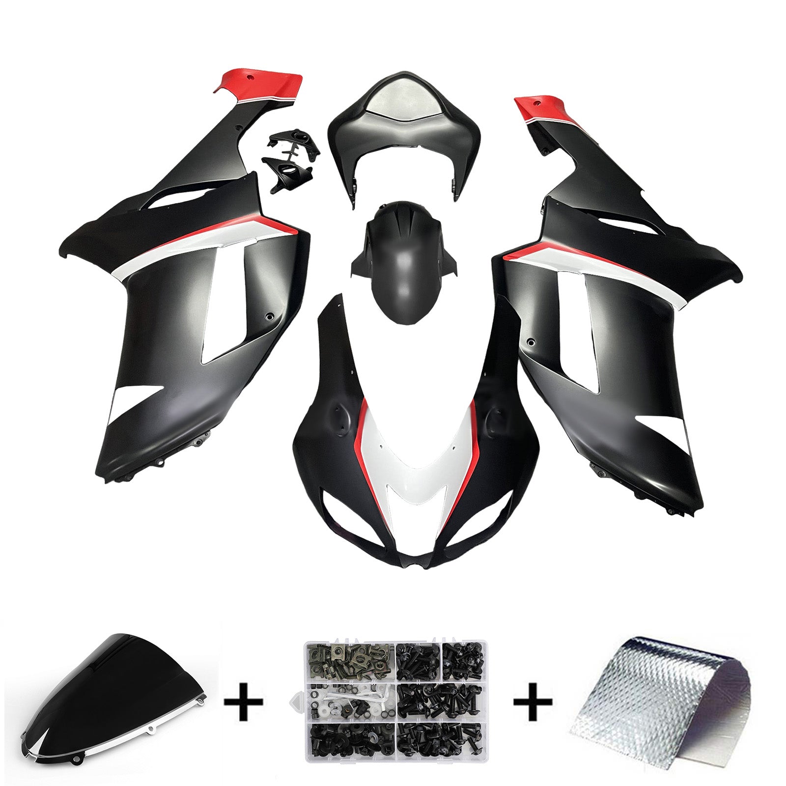 Injeksjon Fairing Kit Bodywork Plast Abs Fit for Kawasaki ZX6R 636 2007-2008