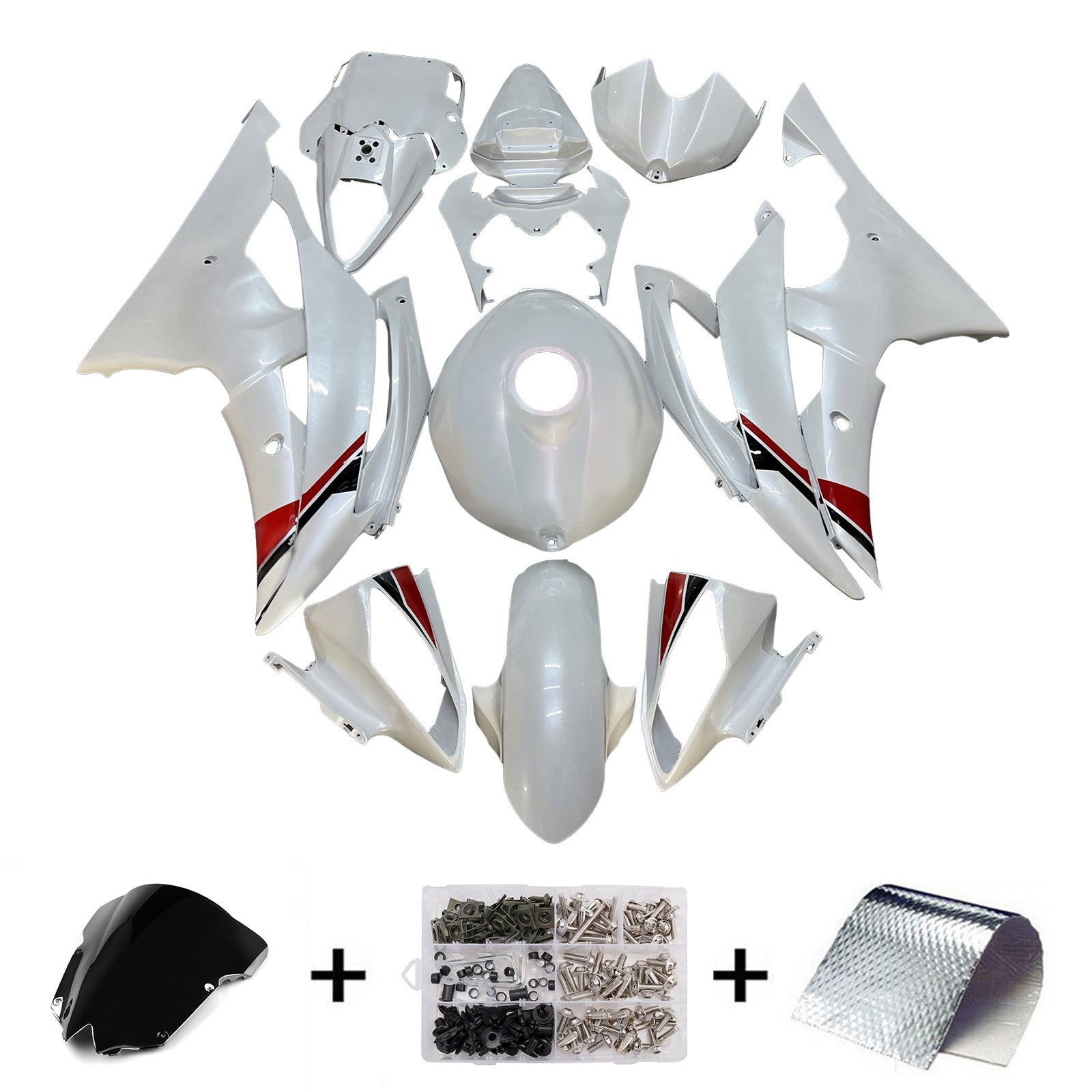 Kit de carénage d'injection carrosserie plastique ABS pour Yamaha YZFR6 YZF-R6 2008-2016