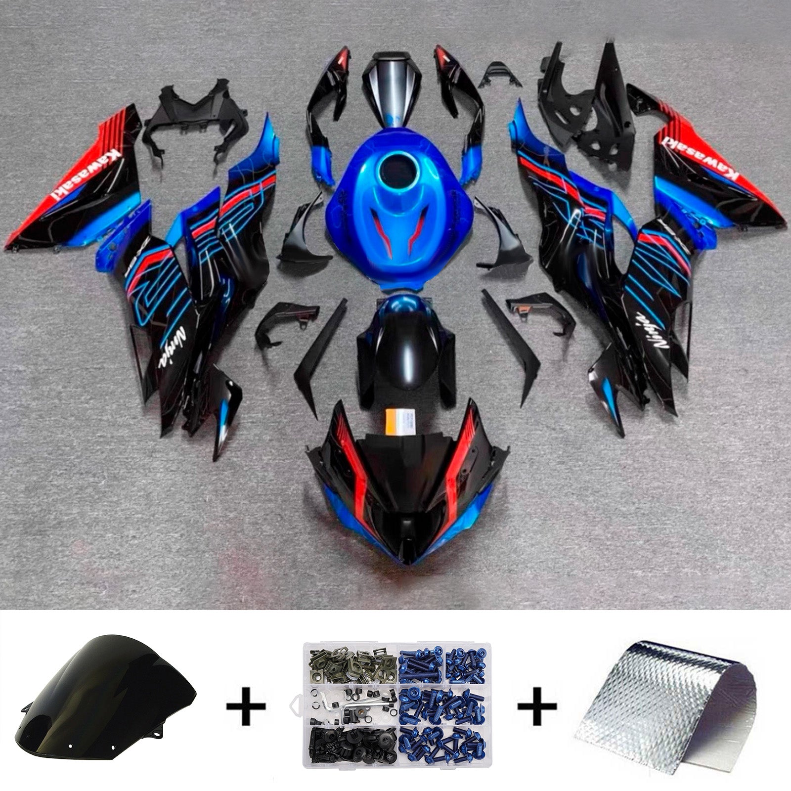 Injection Fairing Kit Bodywork Plastic ABS fit For Kawasaki ZX6R 2019-2023