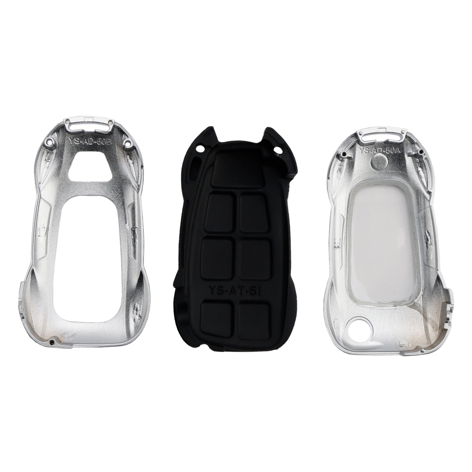 Housse argentée pour clé de voiture en alliage de cuir et de zinc pour Audi A1 A3 S3