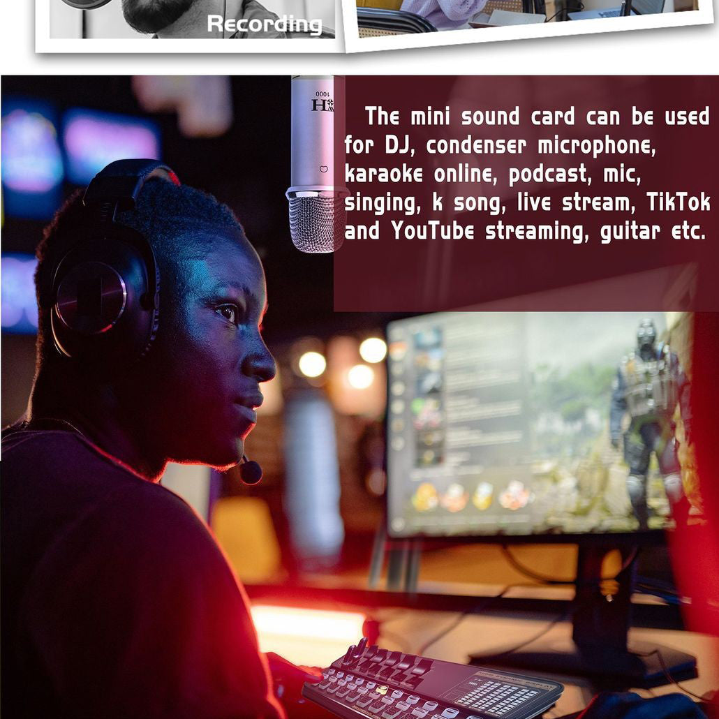 V10 Live Sound Card Set Condenser M800 Microphone Mobile Karaoke Computer Live Tik Tok Equipment Set