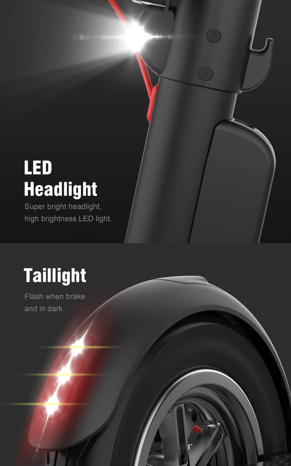 10" Opvouwbare elektrische scooter 350W, bereik 45 km voor woon-werkverkeer in de stad voor volwassenen