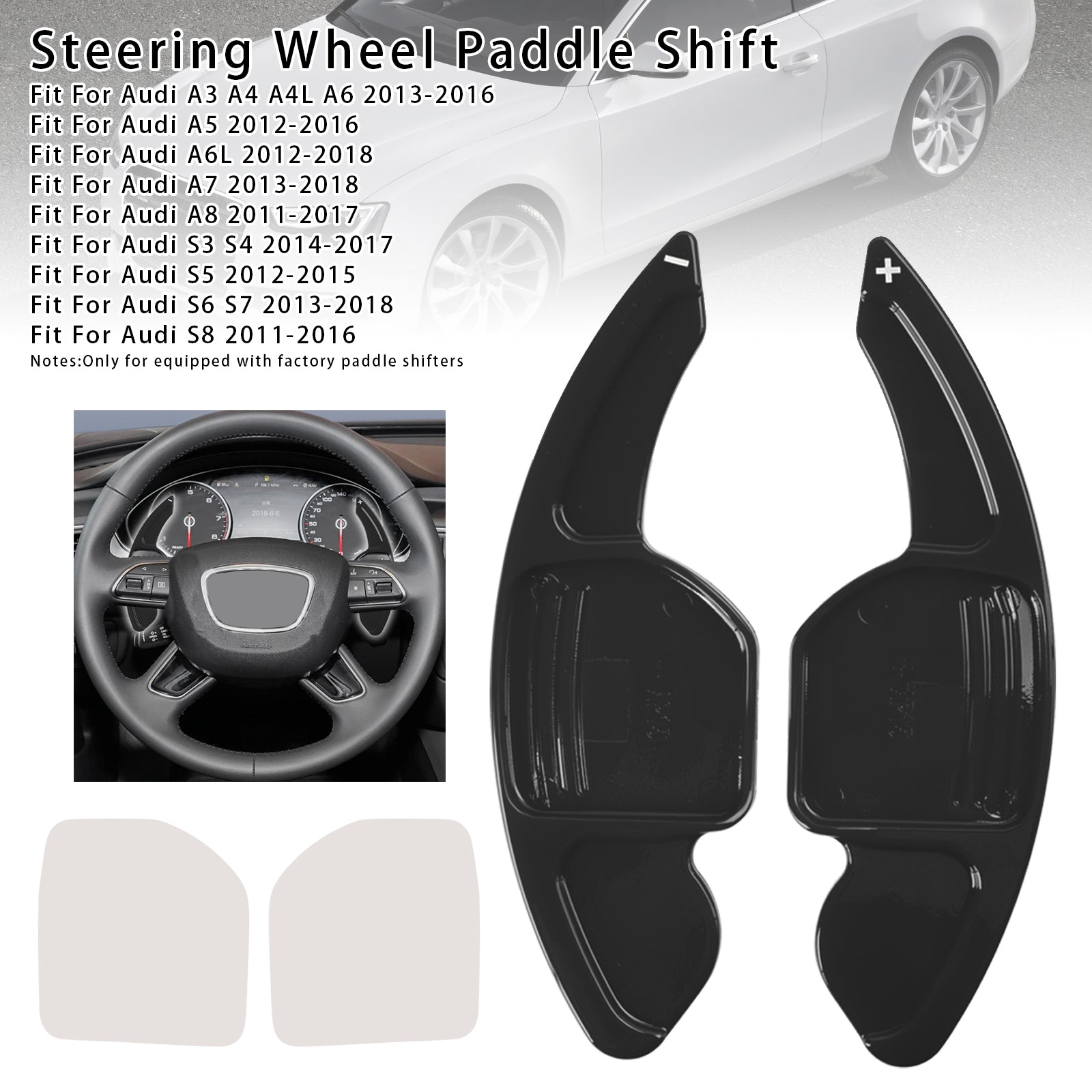 Extensión de palanca de cambios del volante para Audi A3 A4 A5 A6 A8